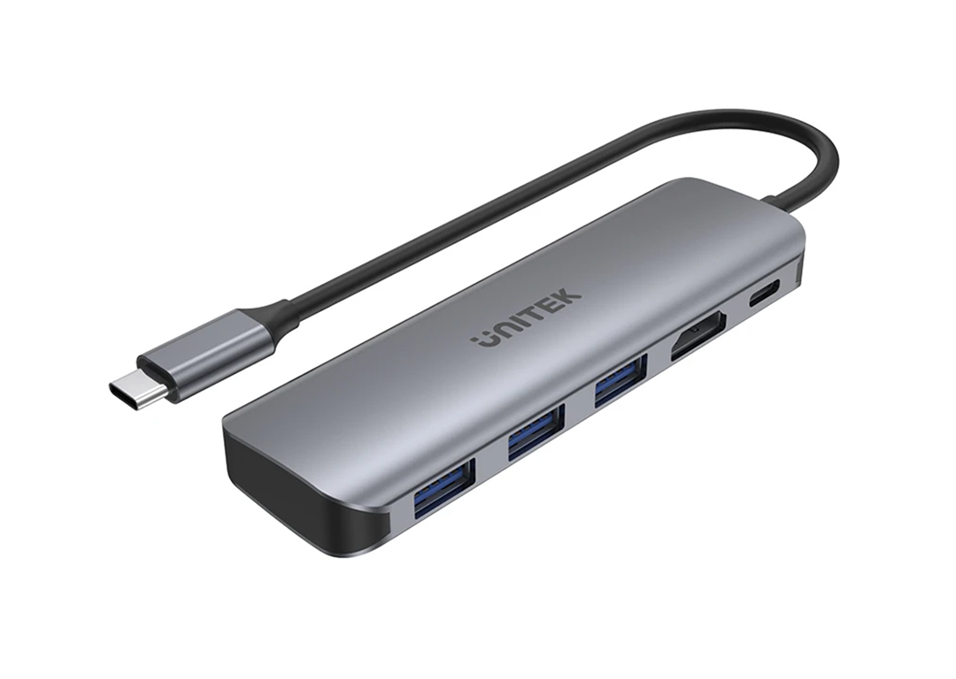 Hub chia 3 trong 1 Type-C -> USB3.0 + TF/SD + PD 100W UNITEK H1107C