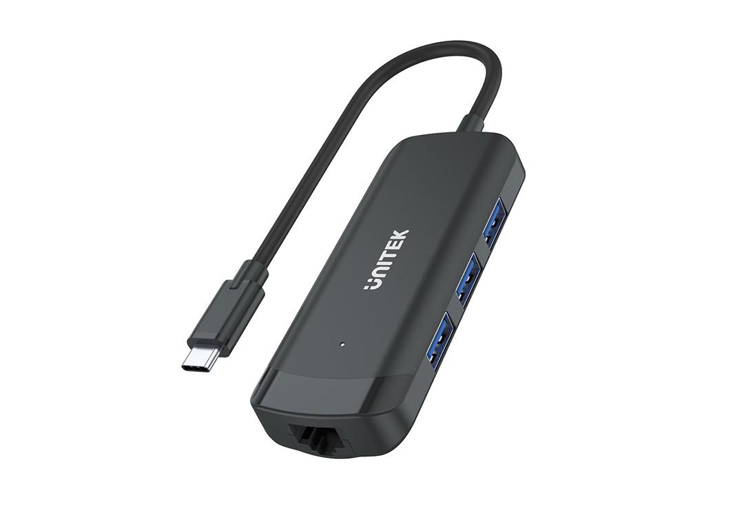 Hub chia 2 trong 1 Type-C -> USB3.0 + LAN UNITEK H1110A