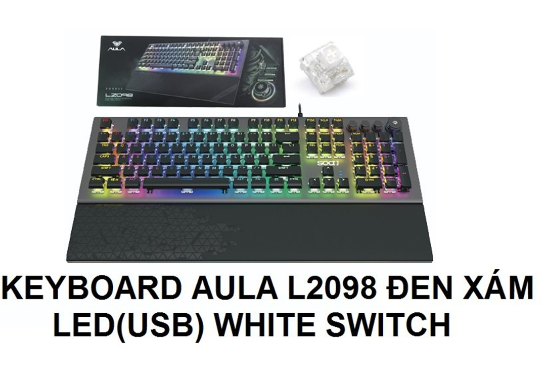 Bàn phím cơ có dây Blue Switch đen xám AULA L2098