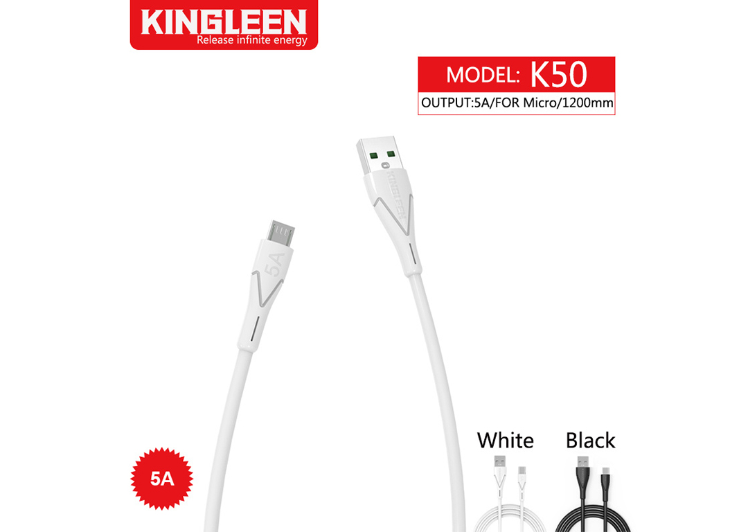 CÁP USB 2.0 -> MICRO USB 5A 1.2M KINGLEEN K50