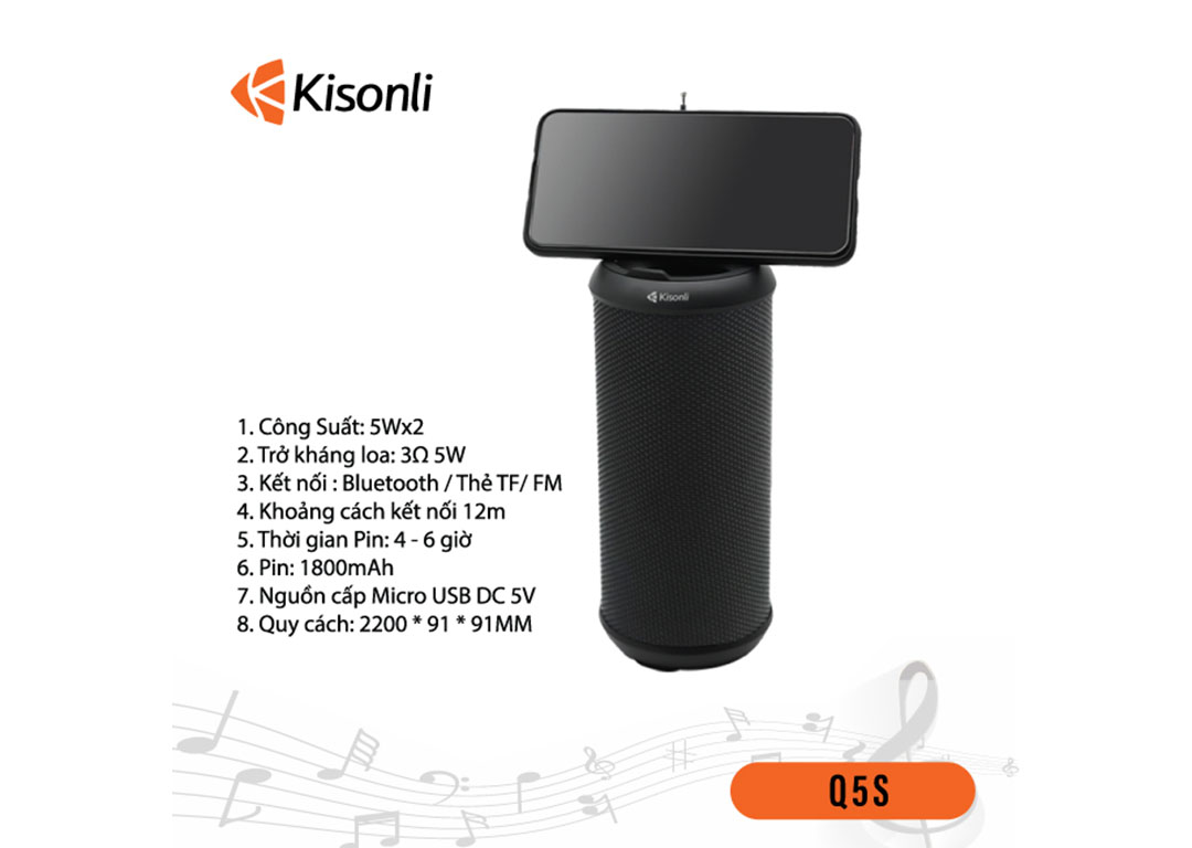 LOA KISONLI BLUETOOTH Q5S NHIỀU MÀU