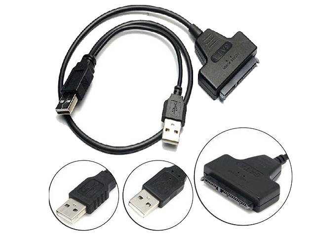 DÂY CÁP 2 ĐẦU USB 2.0 RA SATA 2.5'' 22PIN YR-SATA-IDE20