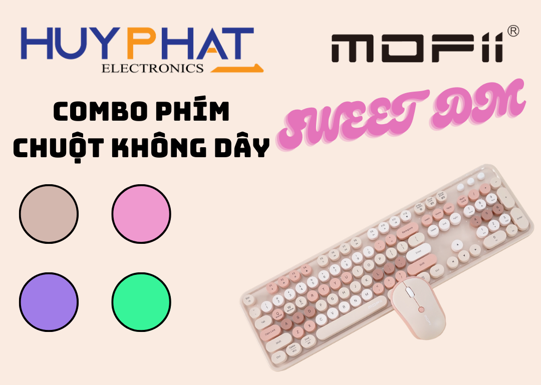 Bàn phím và chuột khồng dây MOFII CANDY SWEET DM