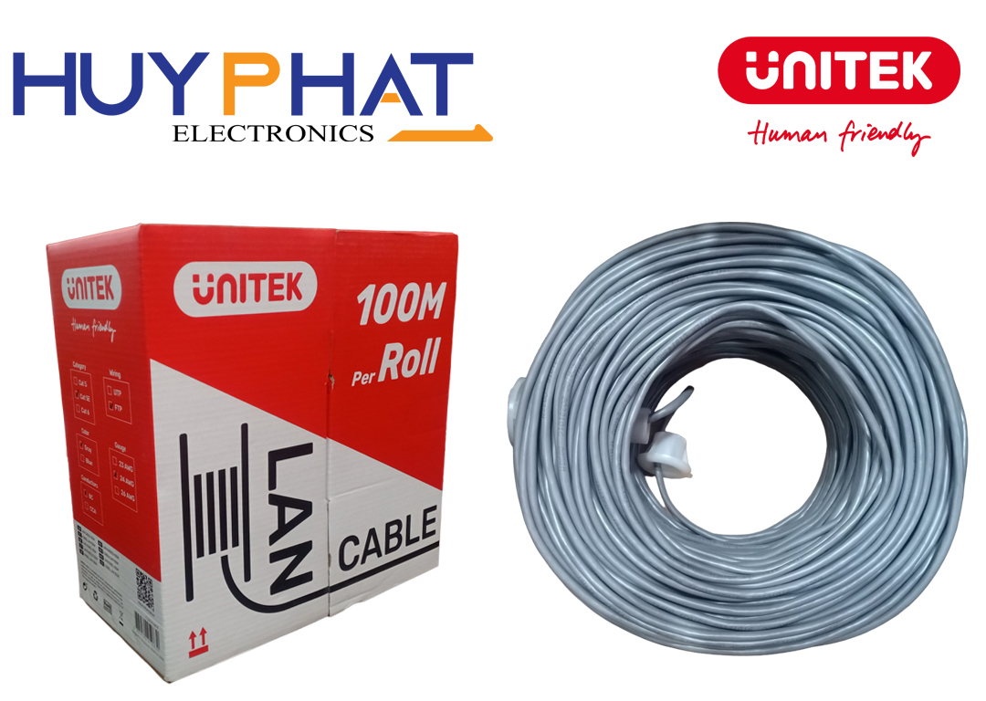 Cáp mạng cuộn 100m FTP UNITEK C18142AGY