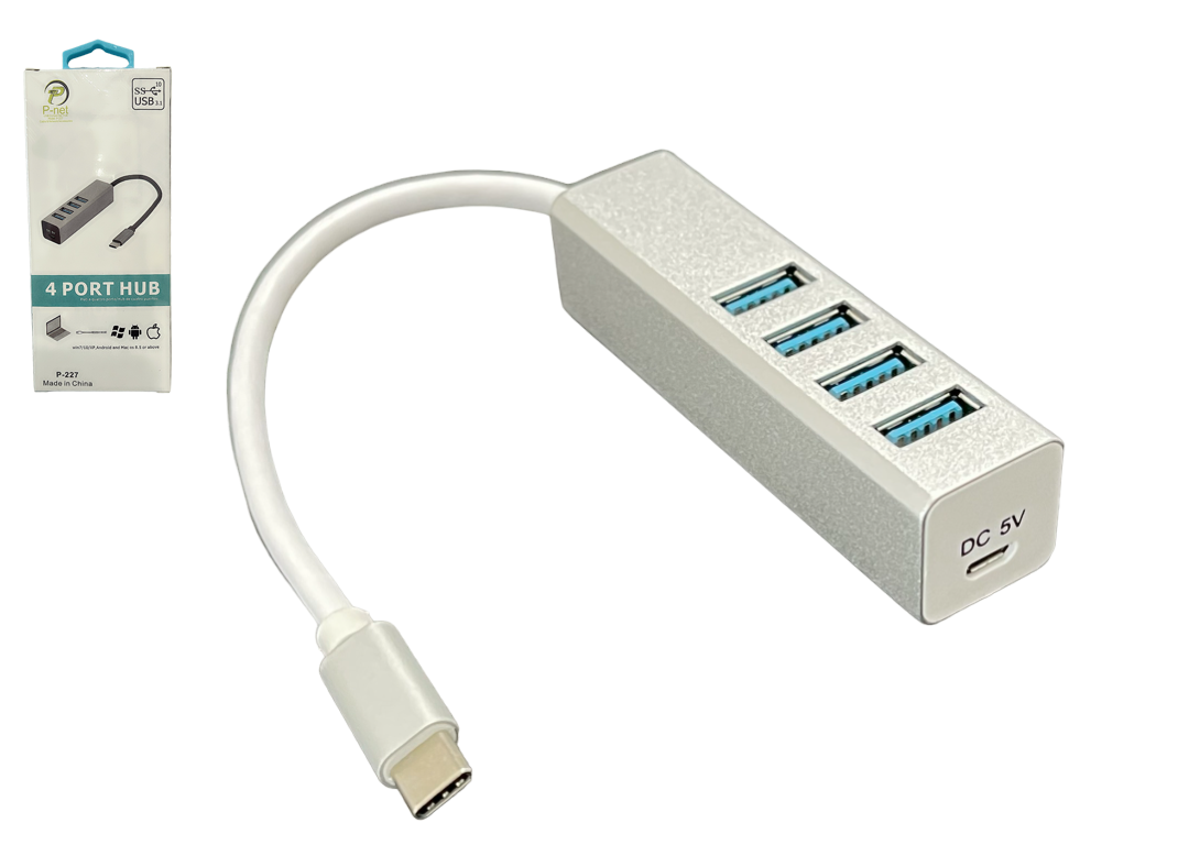 HUB CHUYỂN ĐỔI CỔNG TYPE-C RA CỔNG 4 USB + 1 DC P-277