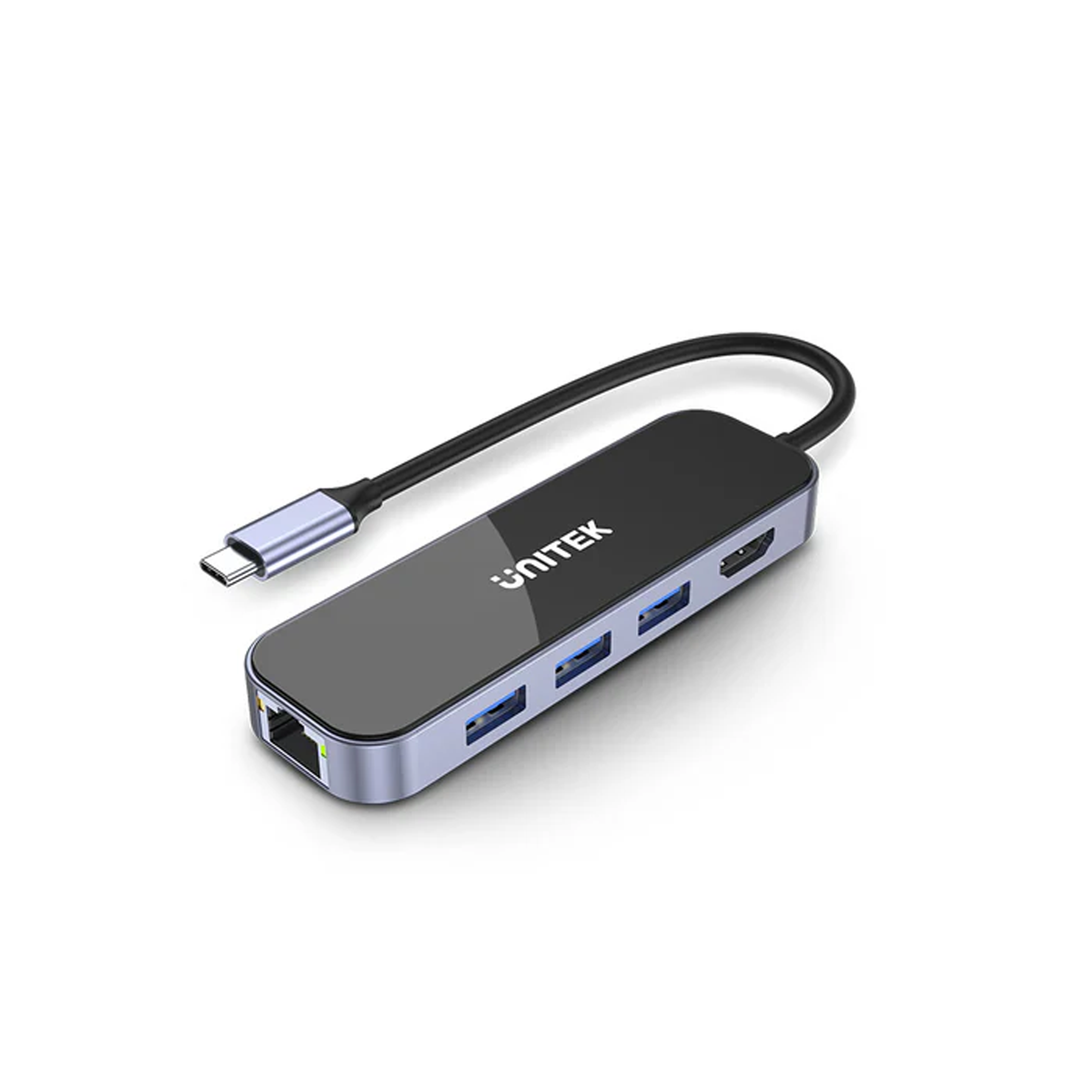 uHUB H6 Gloss 6 trong 1 USB-C Ethernet Hub với HDMI và nguồn điện 100W D1084A