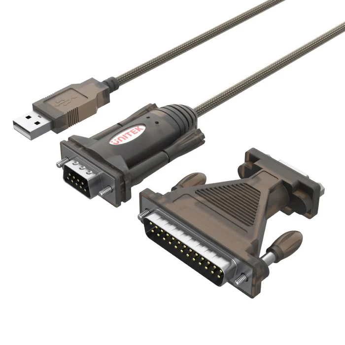 Cáp USB -> RS232 nối tiếp với bộ chuyển đổi DB9F -> DB25M UNITEK Y-105A