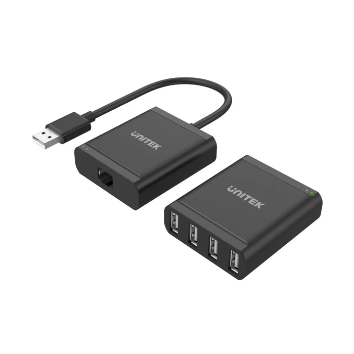 Hub chia USB 2.0 4 cổng nối dài qua LAN UNITEK Y-2516