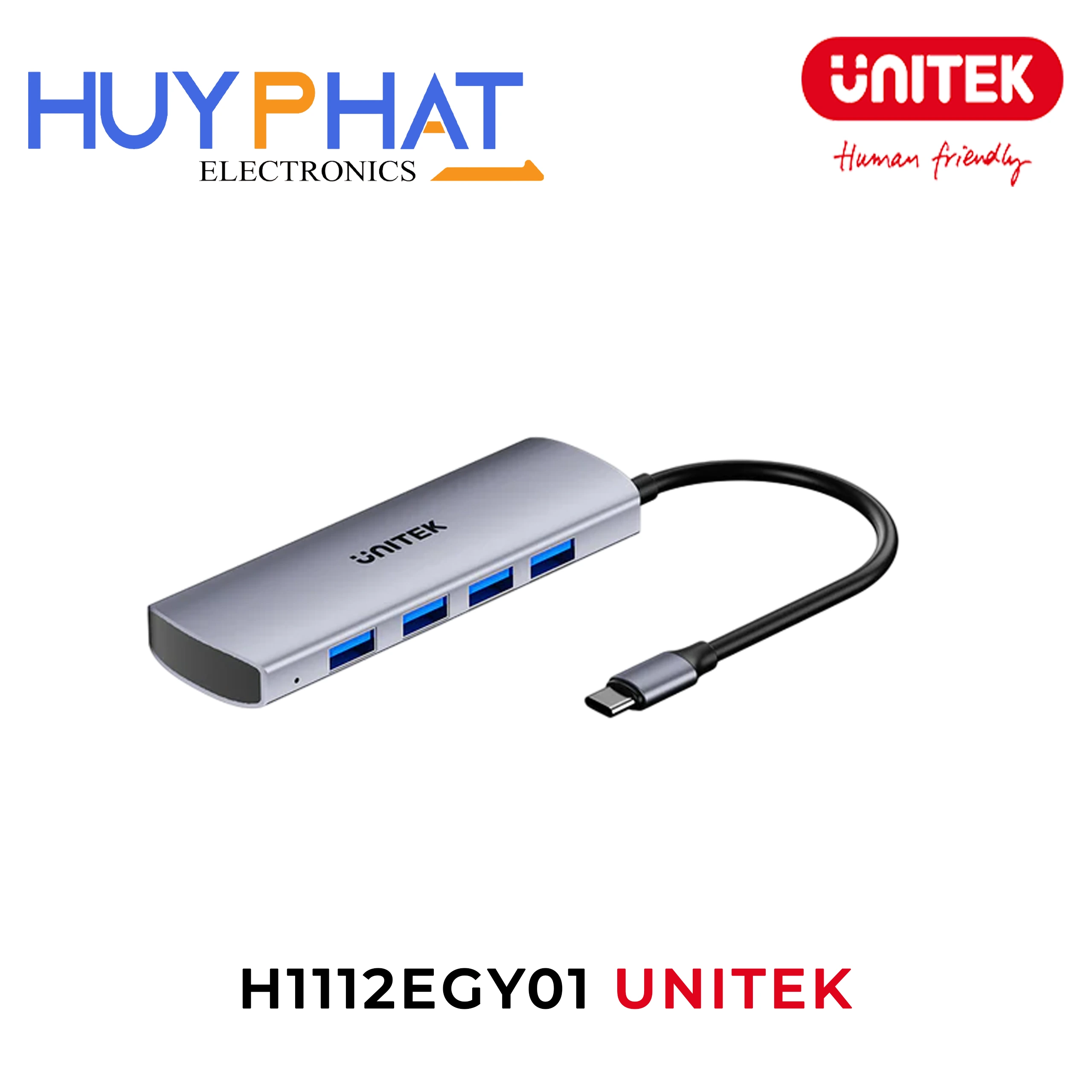 Hub USB Type-C 4 cổng 10Gbps UNITEK H1112EGY01