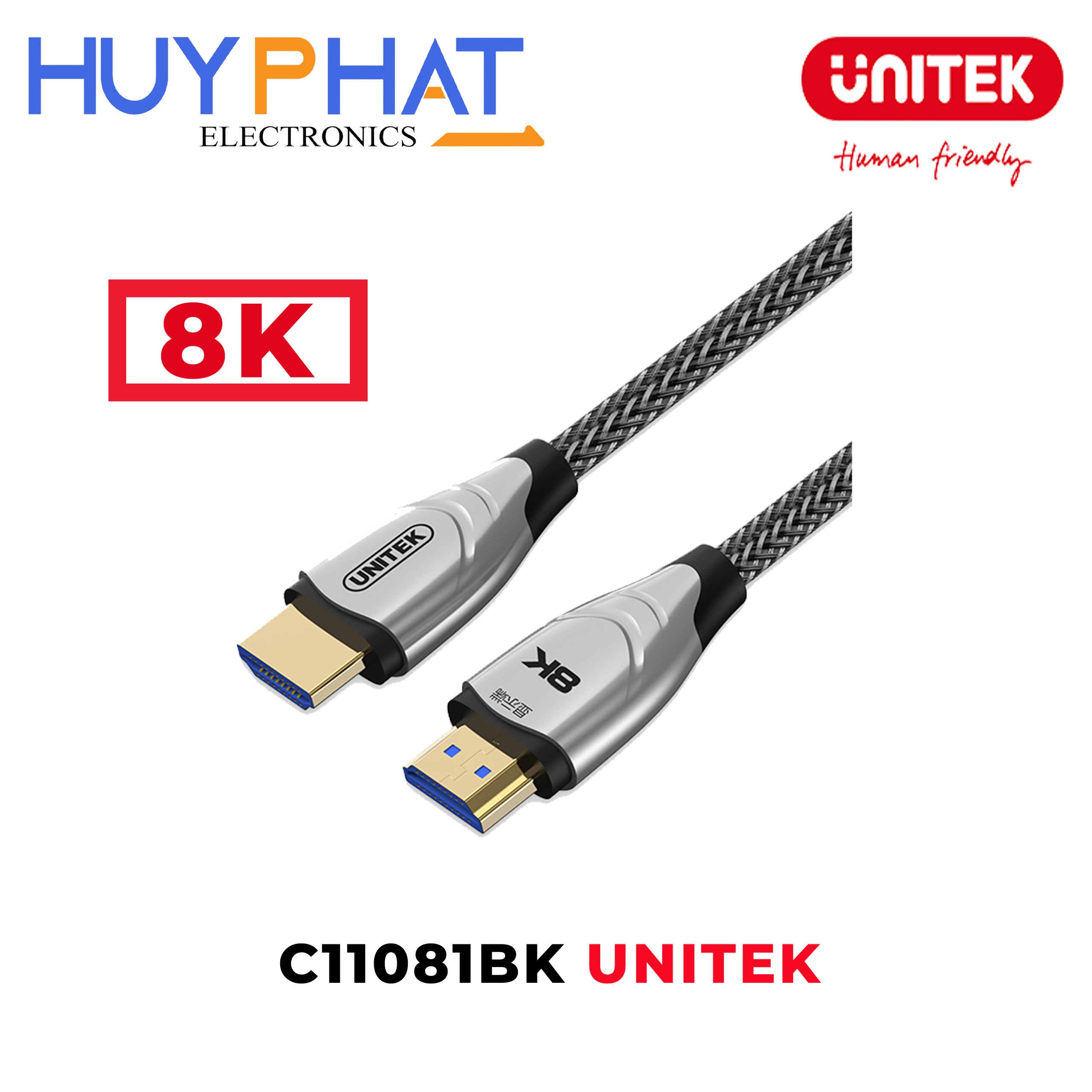 Cáp quang đa phương tiện HDMI 2.0 tối đa 4K@60Hz UNITEK C11081BK