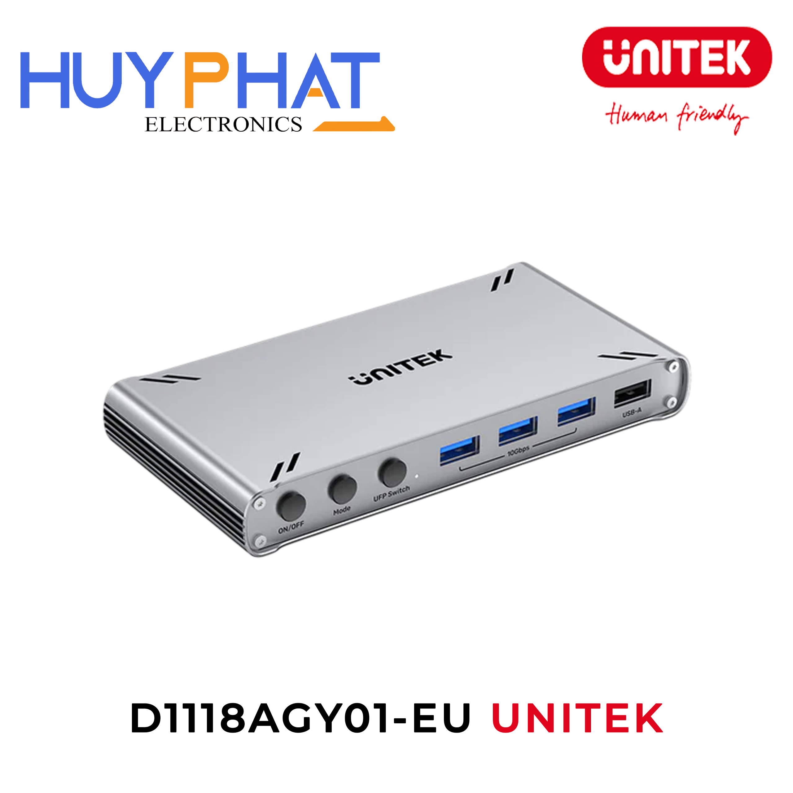 Bộ chuyển đổi KVM USB-C 10Gbps 4K@30Hz UNITEK D1118AGY01-EU