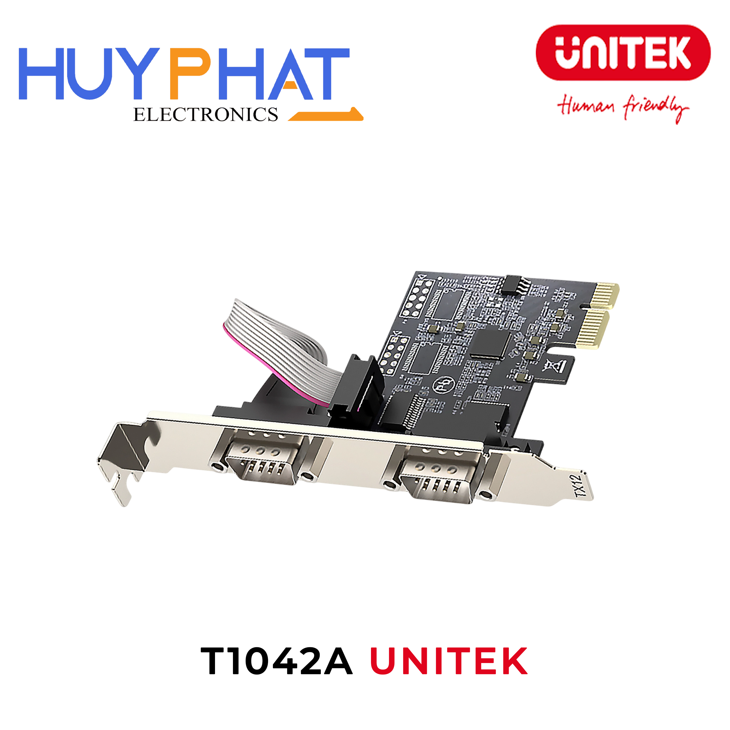 Card PCI-E cổng COM kép UNITEK T1042A