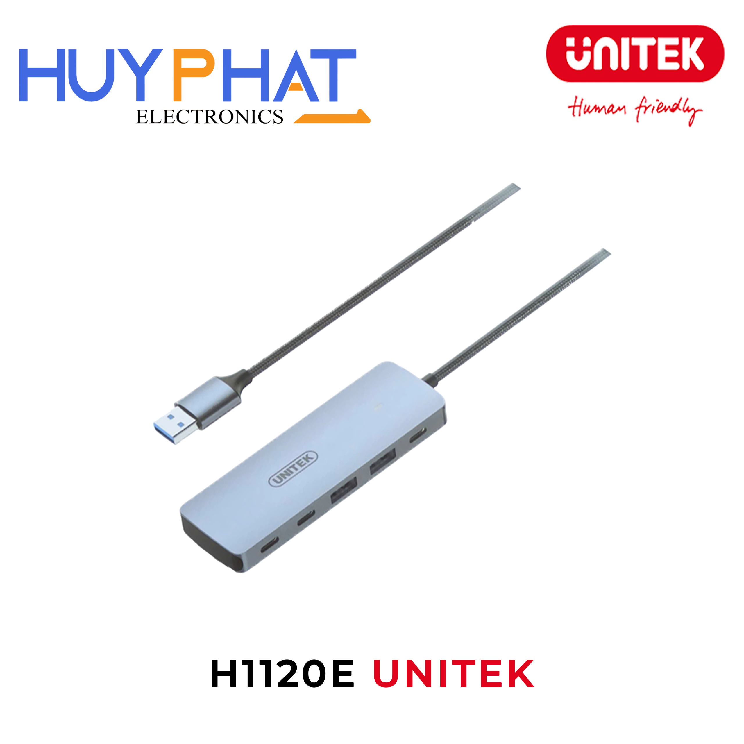 Bộ chuyển đổi 4 cổng USB3.2 -> 2 USB3.2 + 2 Type-C 10Gbps UNITEK H1120E