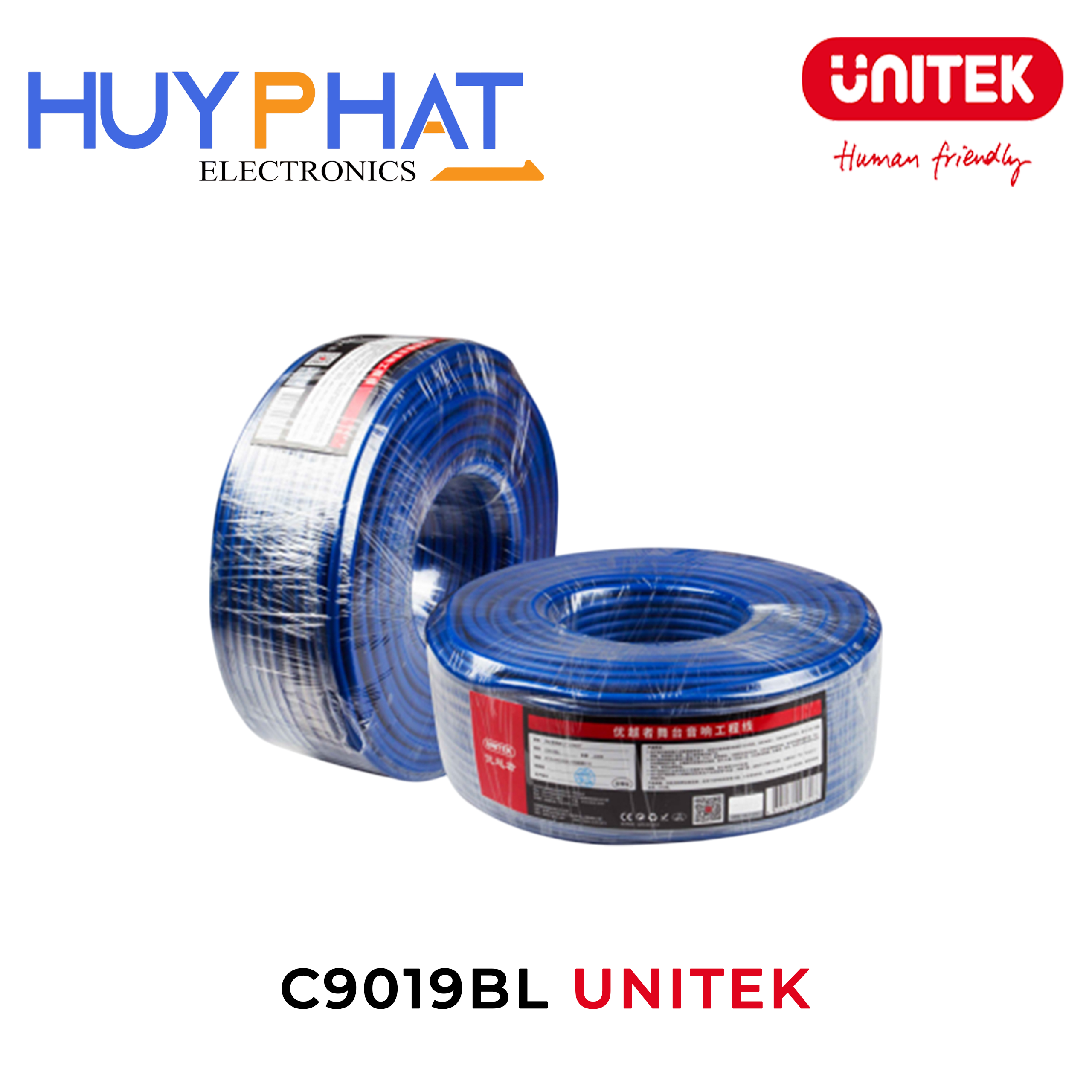 Cáp Loa Sân Khấu 2x2.5GB OD 10.0mm 100m UNITEK C9019BL