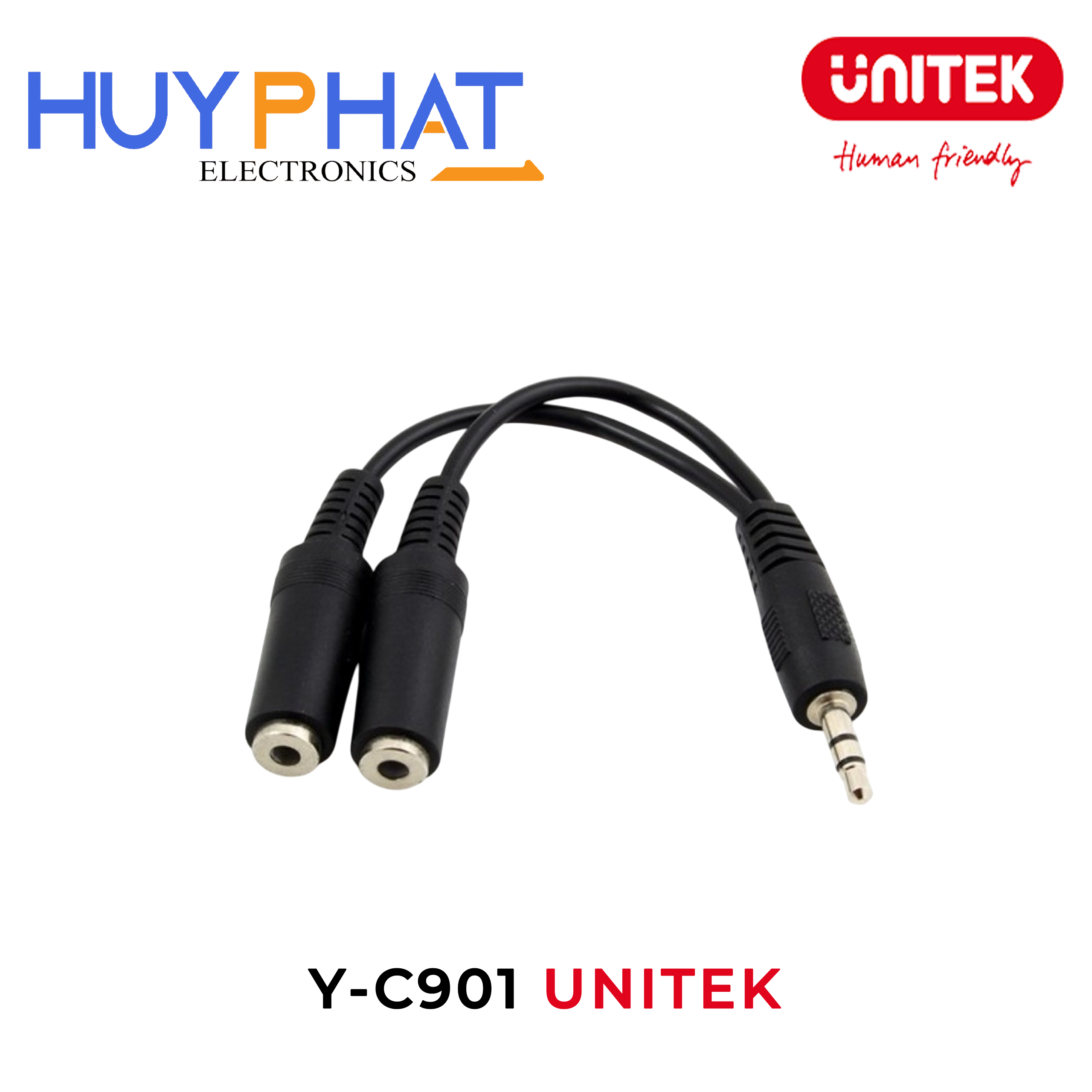 Cáp Loa 3.5mm 1→2 0.15m UNITEK Y-C901