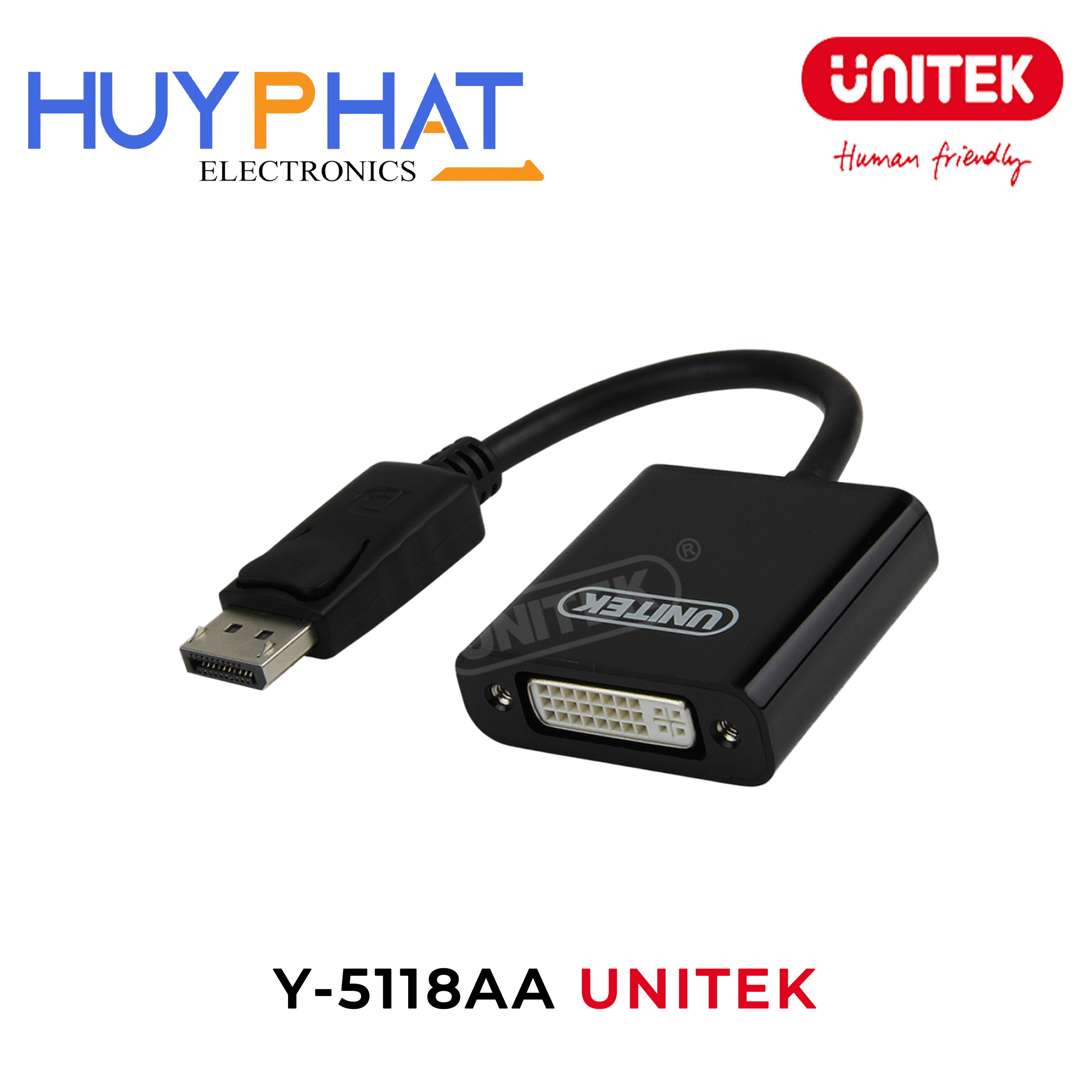 Cáp chuyển đổi DisplayPort -> DVI 1080p@60Hz UNITEK Y-5118AA