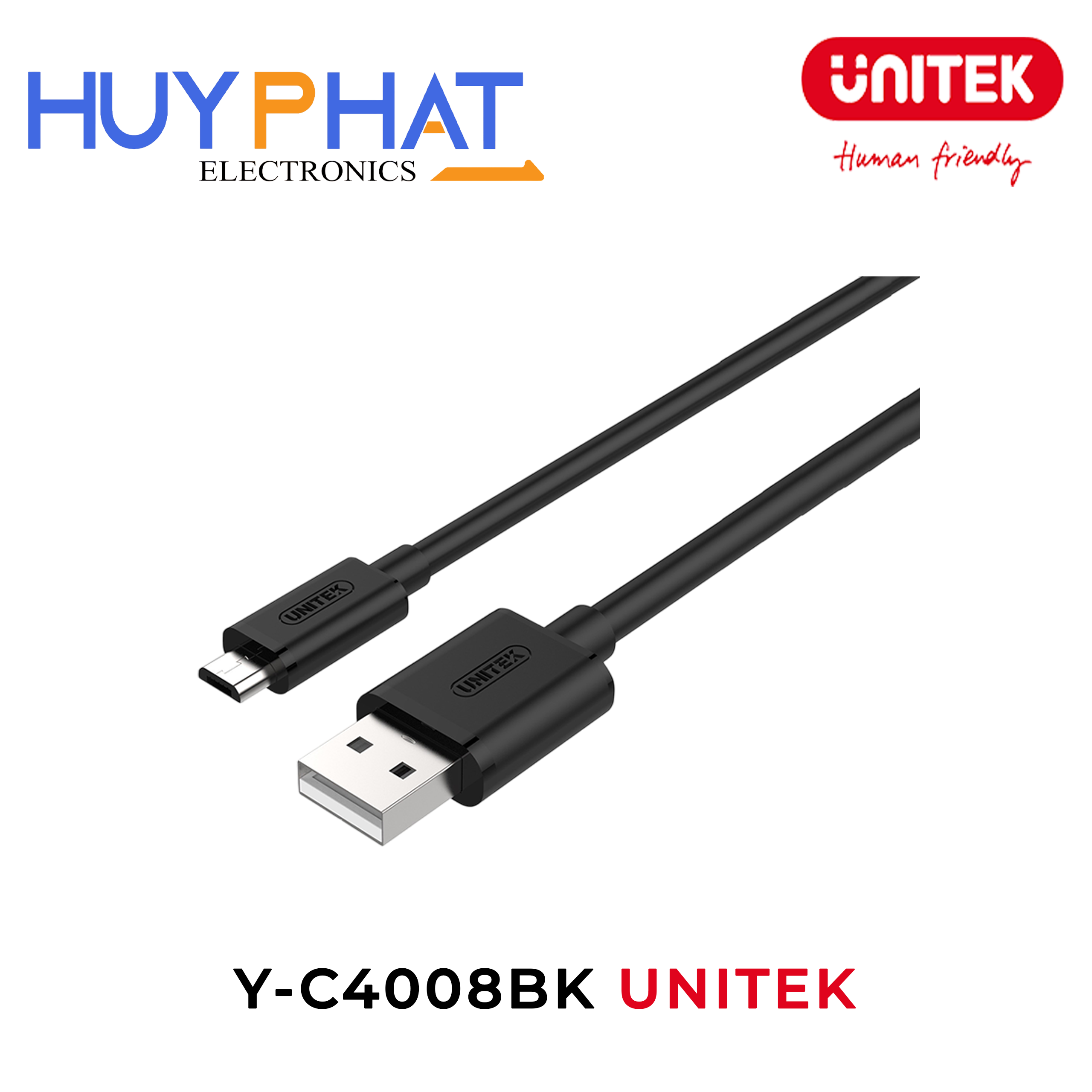 Cáp USB 2.0 -> Micro USB UNITEK Y-C4008BK