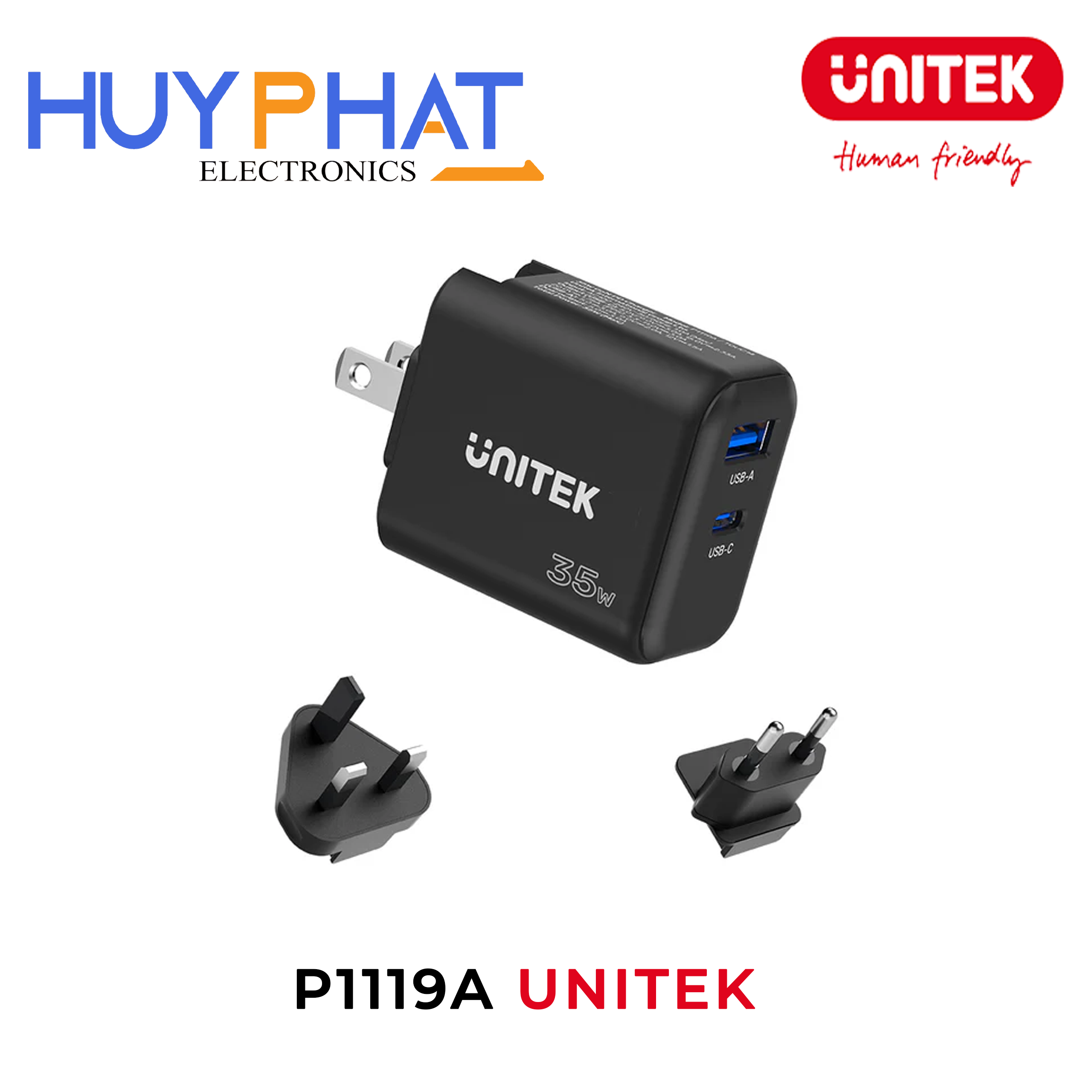 Dock sạc GaN 35W UNITEK P1119A