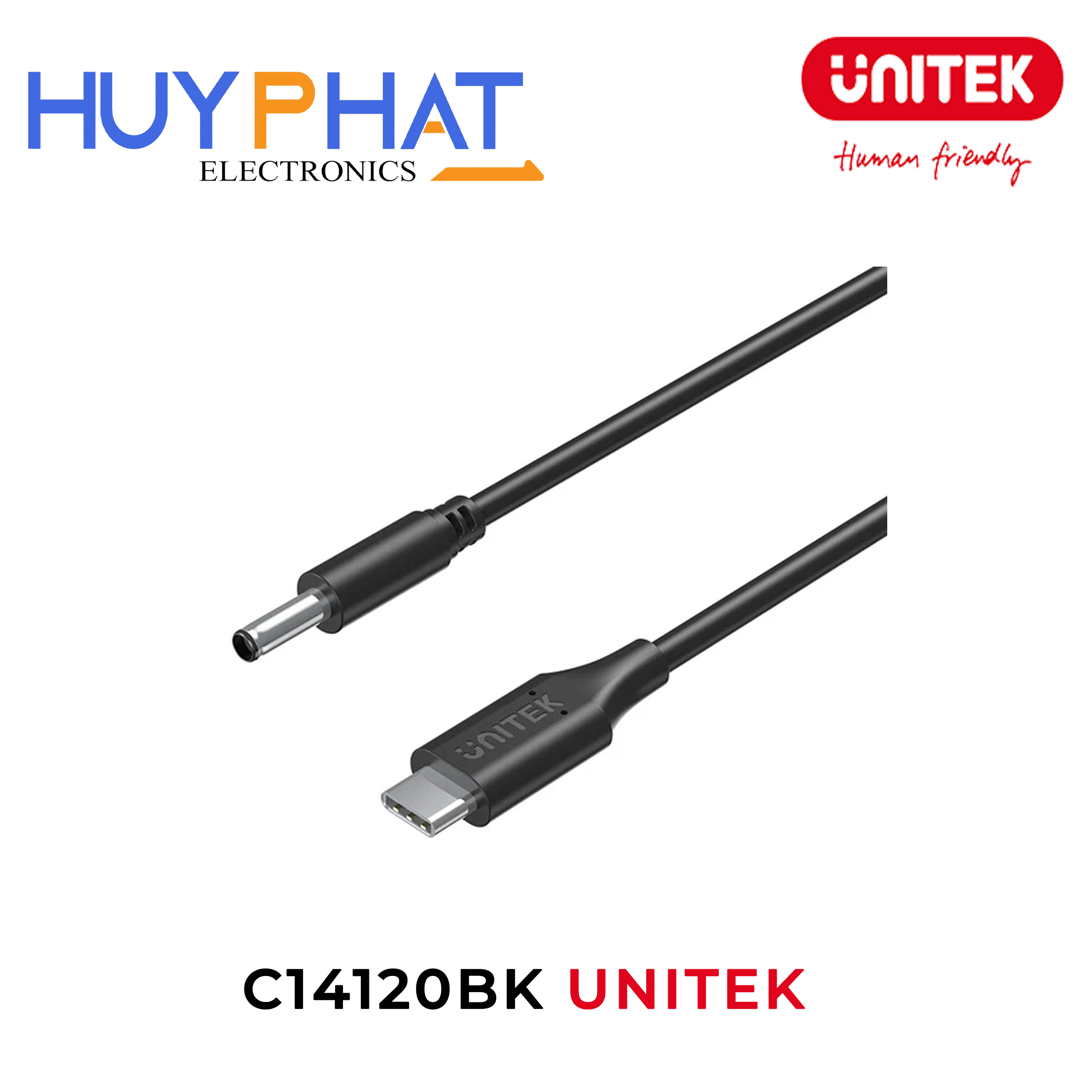 Cáp sạc Type-C -> DC 65W Jack 4,5 x 3,0mm UNITEK C14120BK