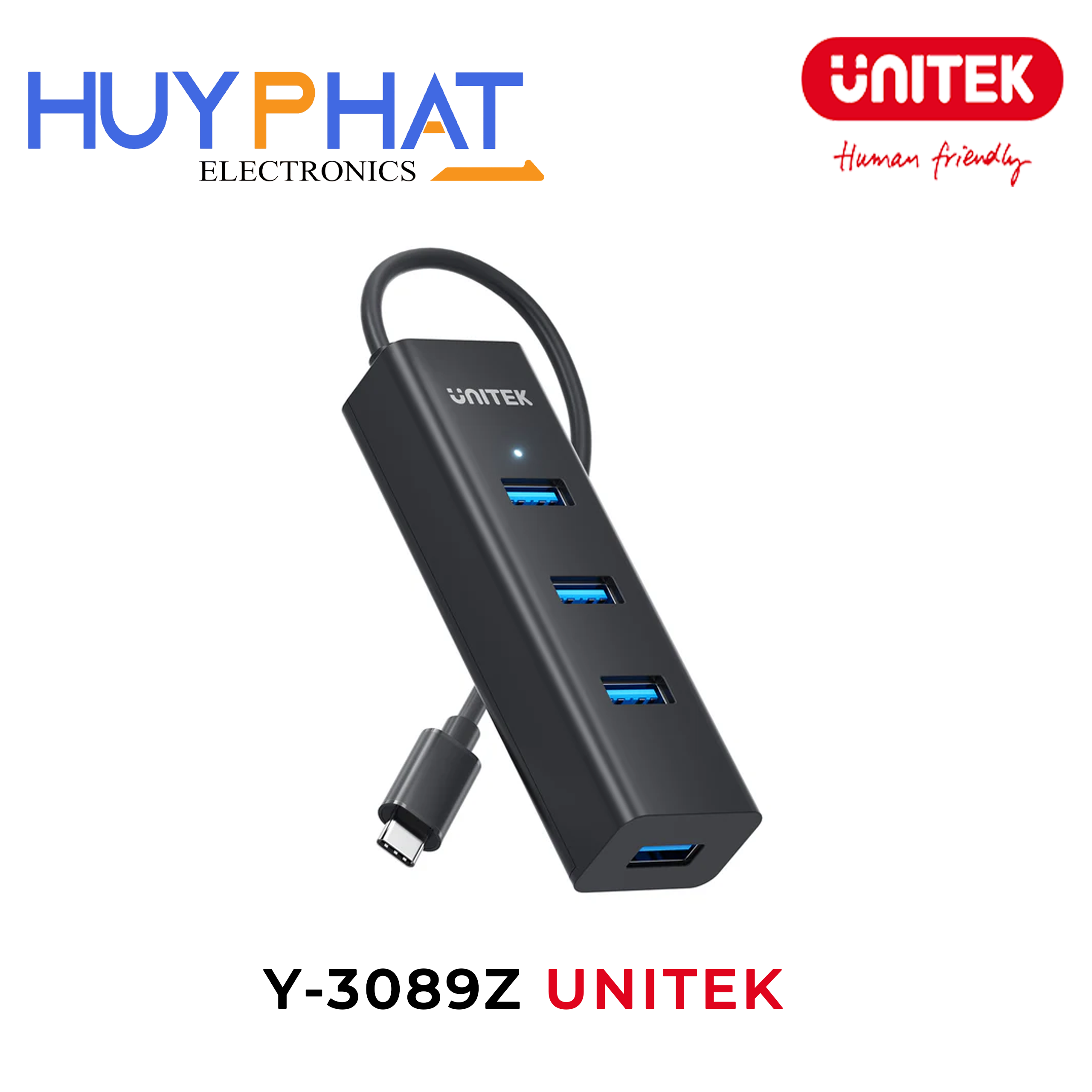 Bộ chia 4 cổng Type-C -> USB UNITEK Y-3089Z