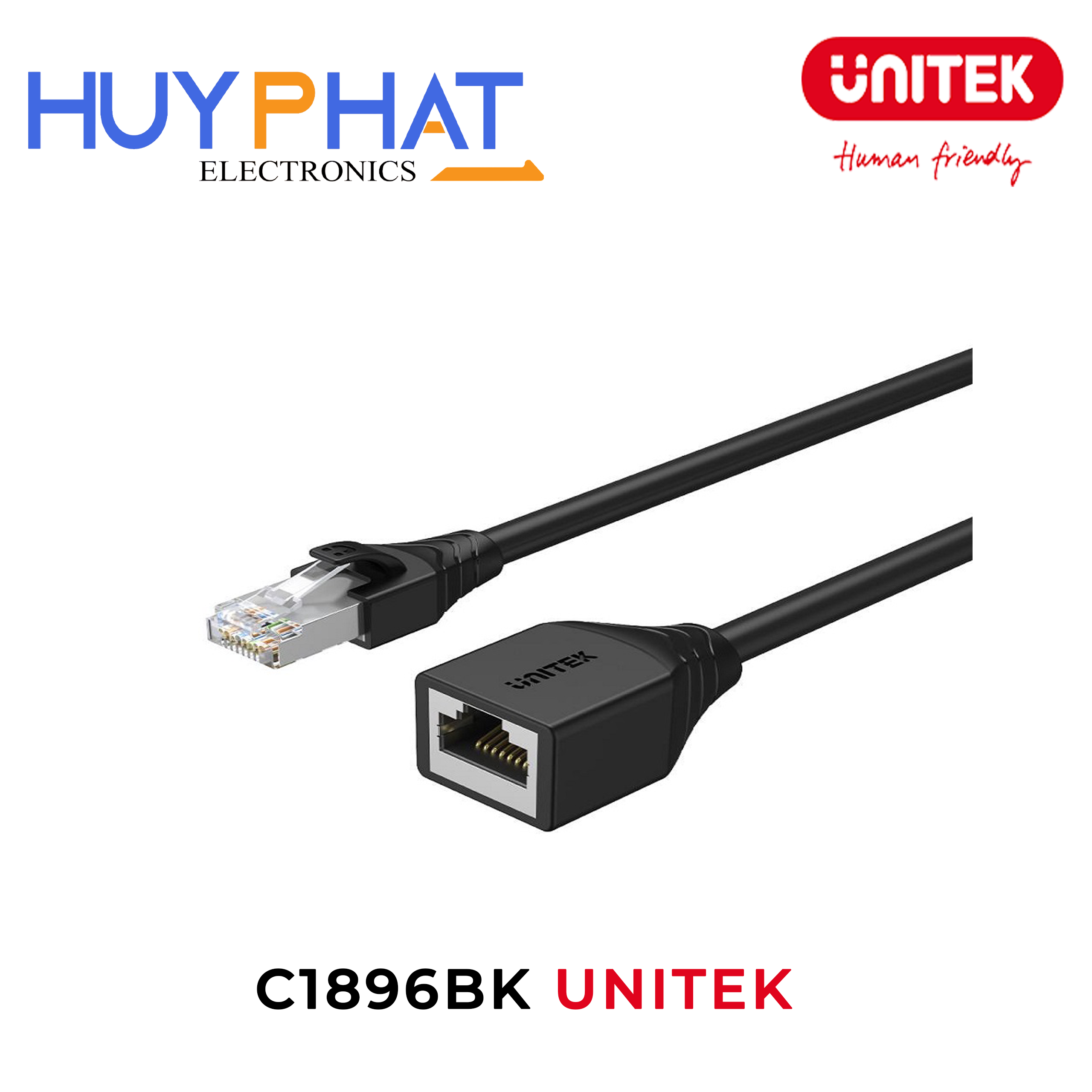 Cáp mạng nối dài Cat6 STP dài đến 5m UNITEK C1896BK