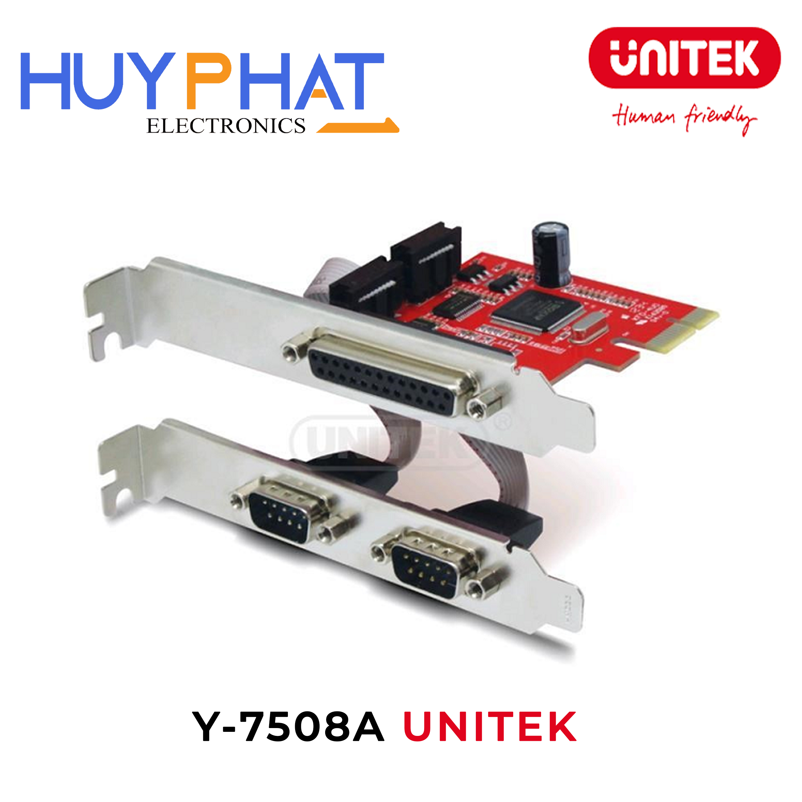 Card PCI-E cổng Com25 + Com9 UNITEK Y-7508A
