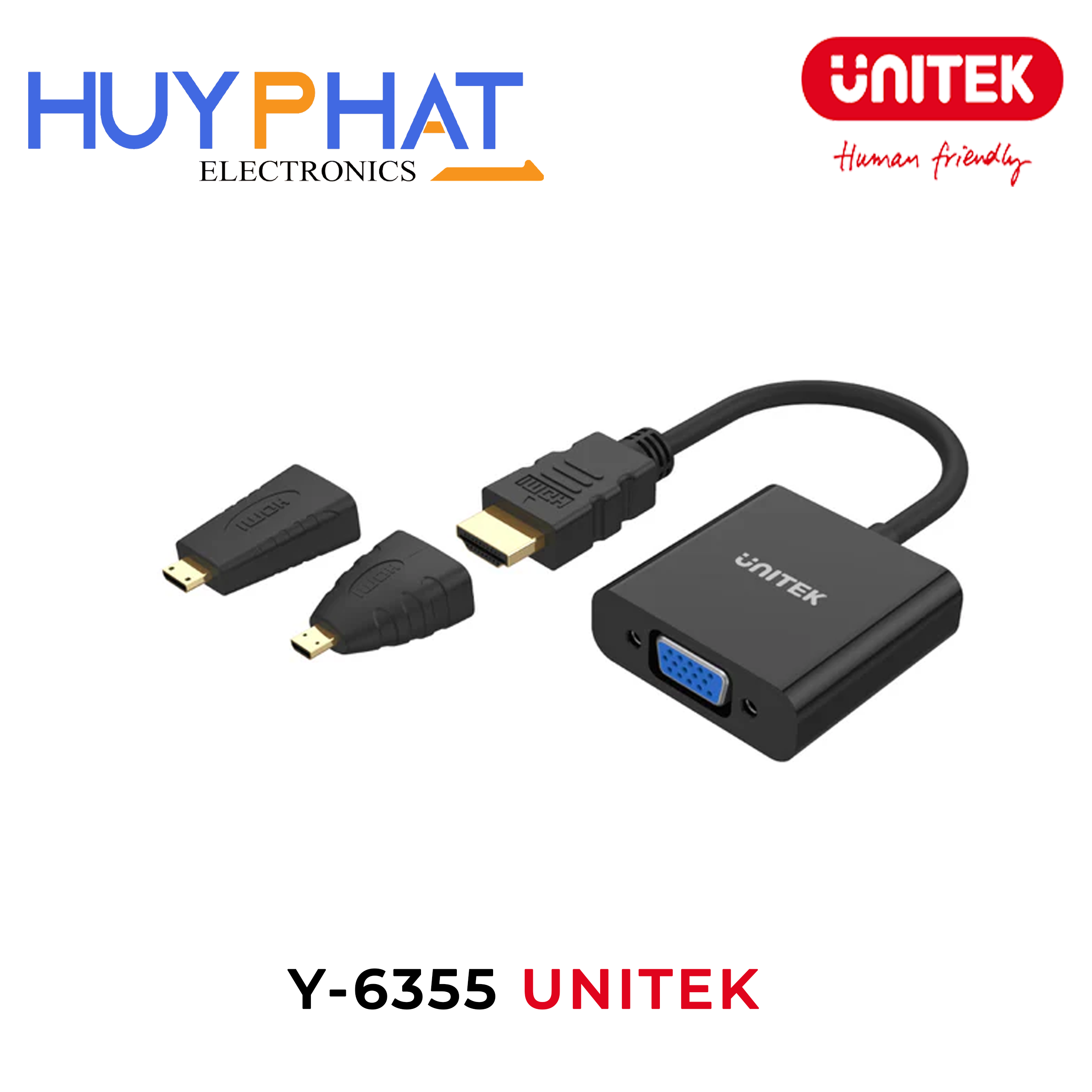 Cáp chuyển đổi HDMI -> VGA 1080p@60Hz UNITEK Y-6355