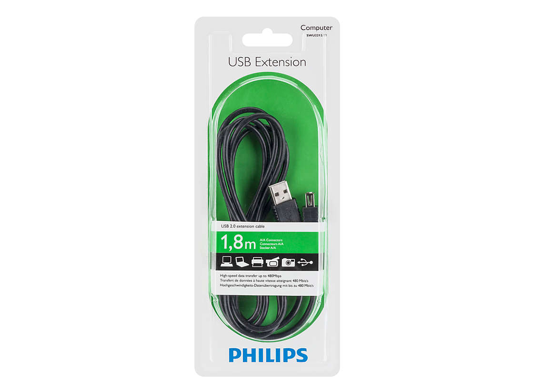 CÁP USB NỐI DÀI 2.0 - 1.8M PHILIPS (SWU2212/10)