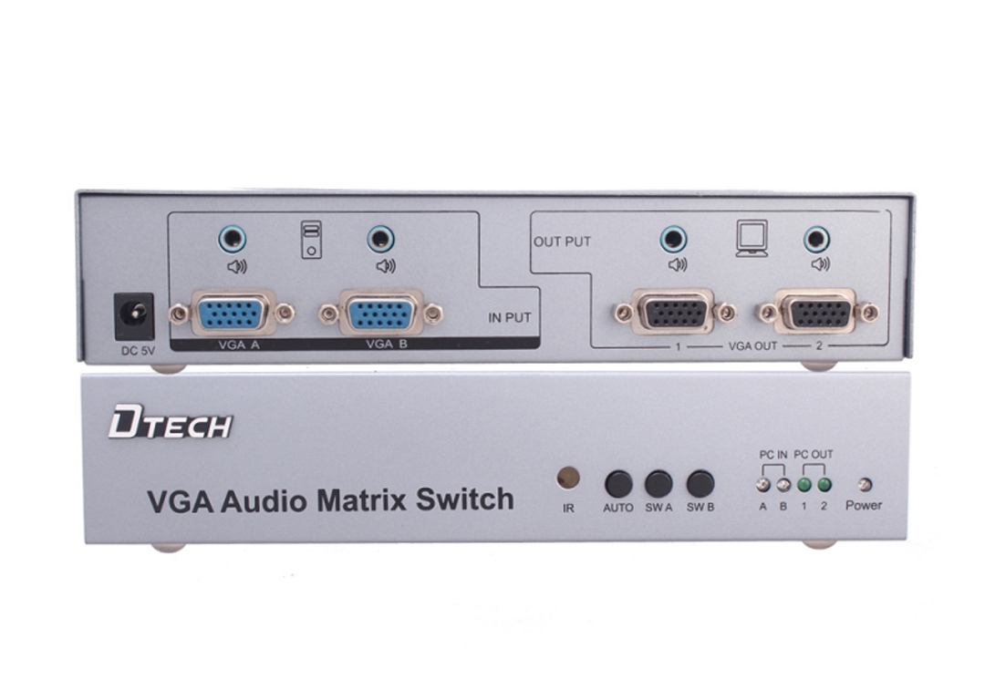 Switch VGA AUDIO 2-2 DTECH DT-7027