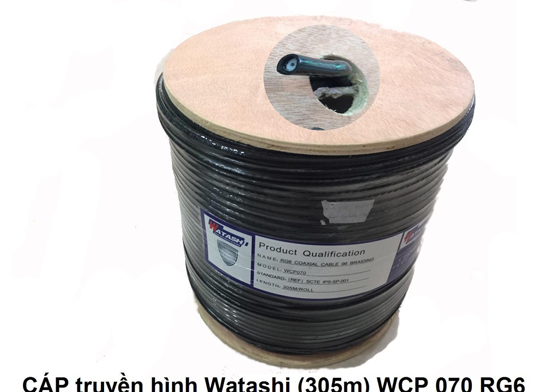 Cáp Truyền Hình RG6 305m WATASHI WCP070