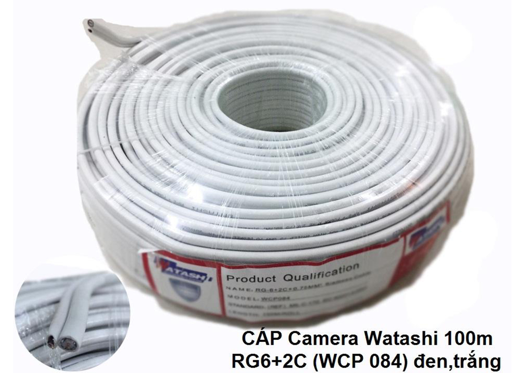 Cáp Cuộn Camera RG6+2C 100m WATASHI WCP084