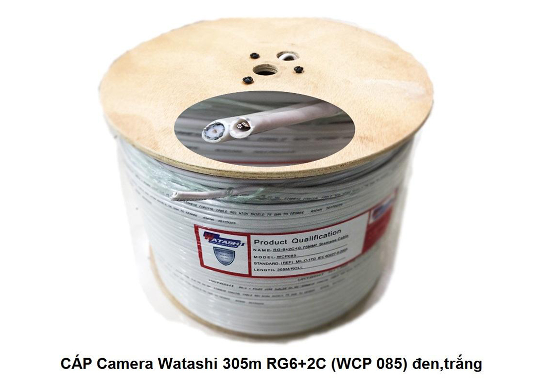 Cáp Cuộn Camera RG6+2C 305m WATASHI WCP085