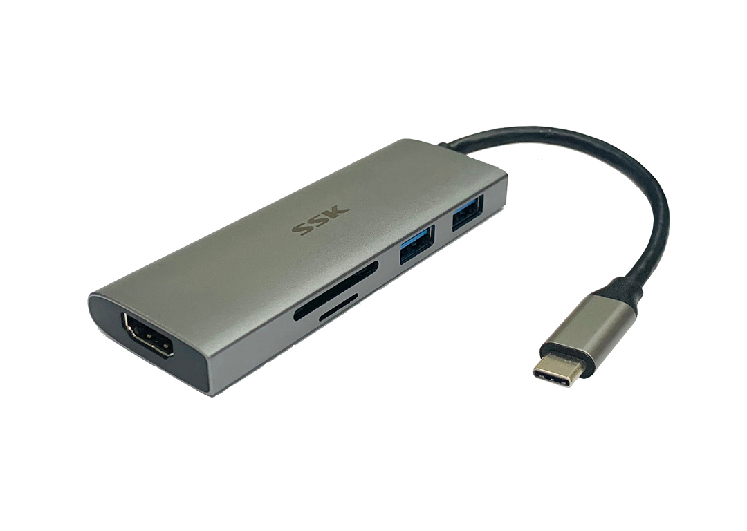 Hub chia 3 trong 1 Type-C -> USB 3.0 + HDMI 4K + TF/SD SSK SC103