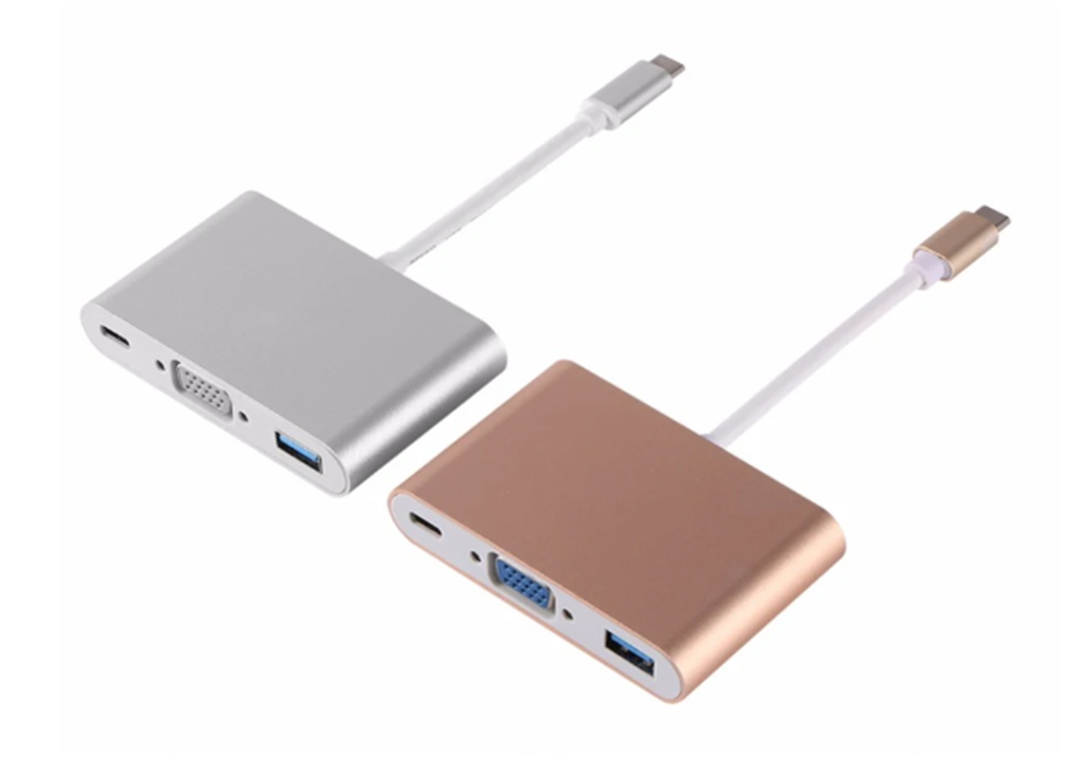 TYPE-C -> VGA + USB 3.0 + PD