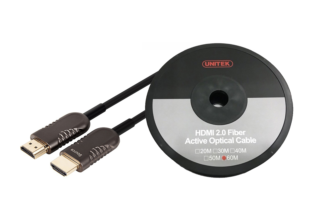 Cáp HDMI 2.0 4K Ultpro Active Optical dài 60m UNITEK Y-C1034BK