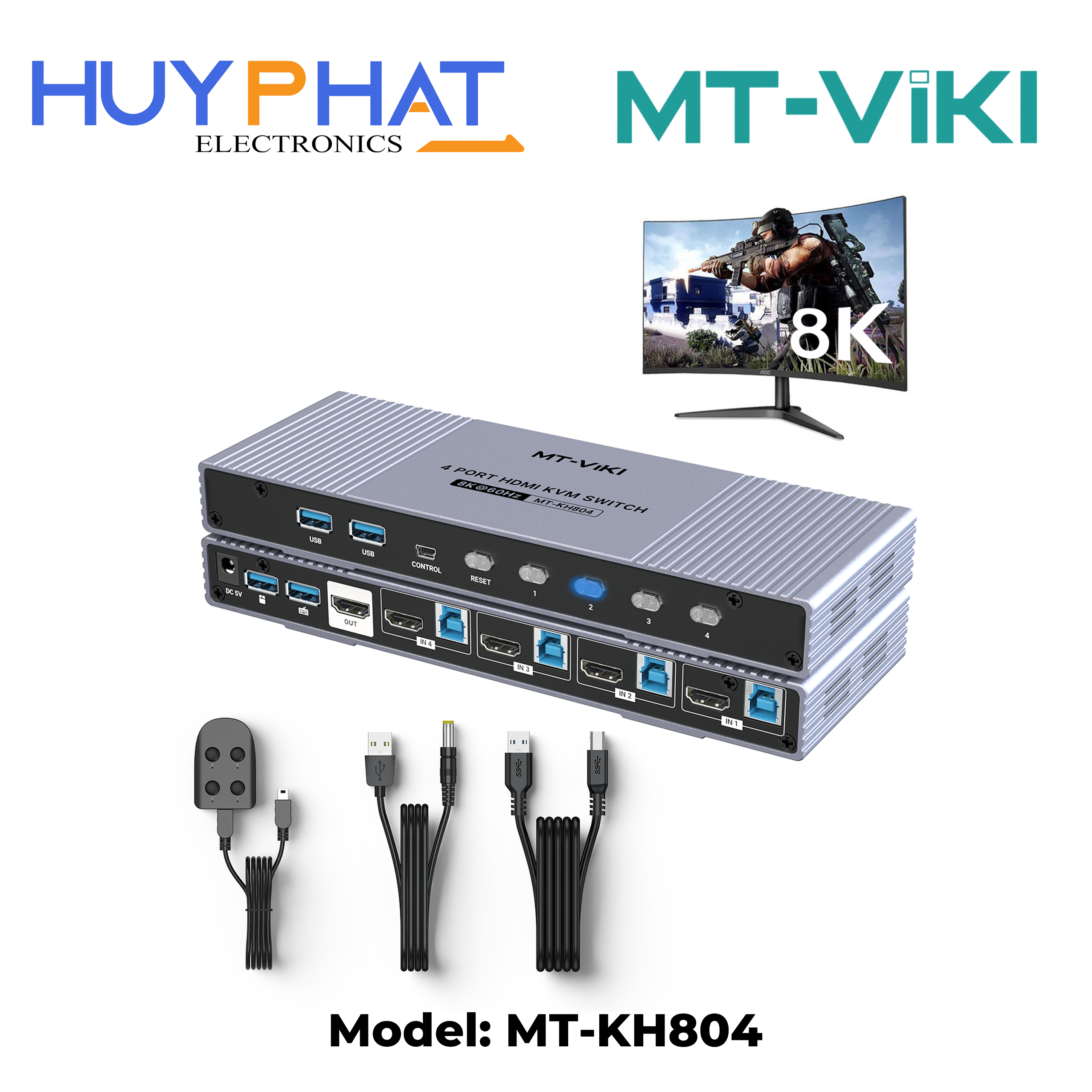 Bộ chuyển đổi HDMI USB 3.0 KVM 4 Port MT-VIKI MT-KH804