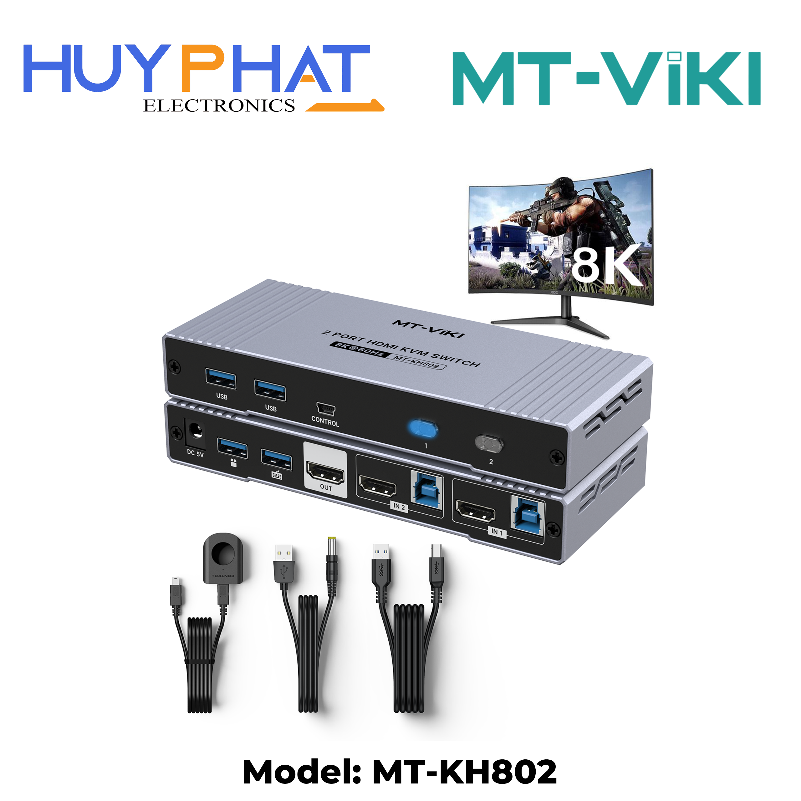 Bộ chuyển đổi HDMI USB 3.0 KVM 2 Port MT-VIKI MT-KH802