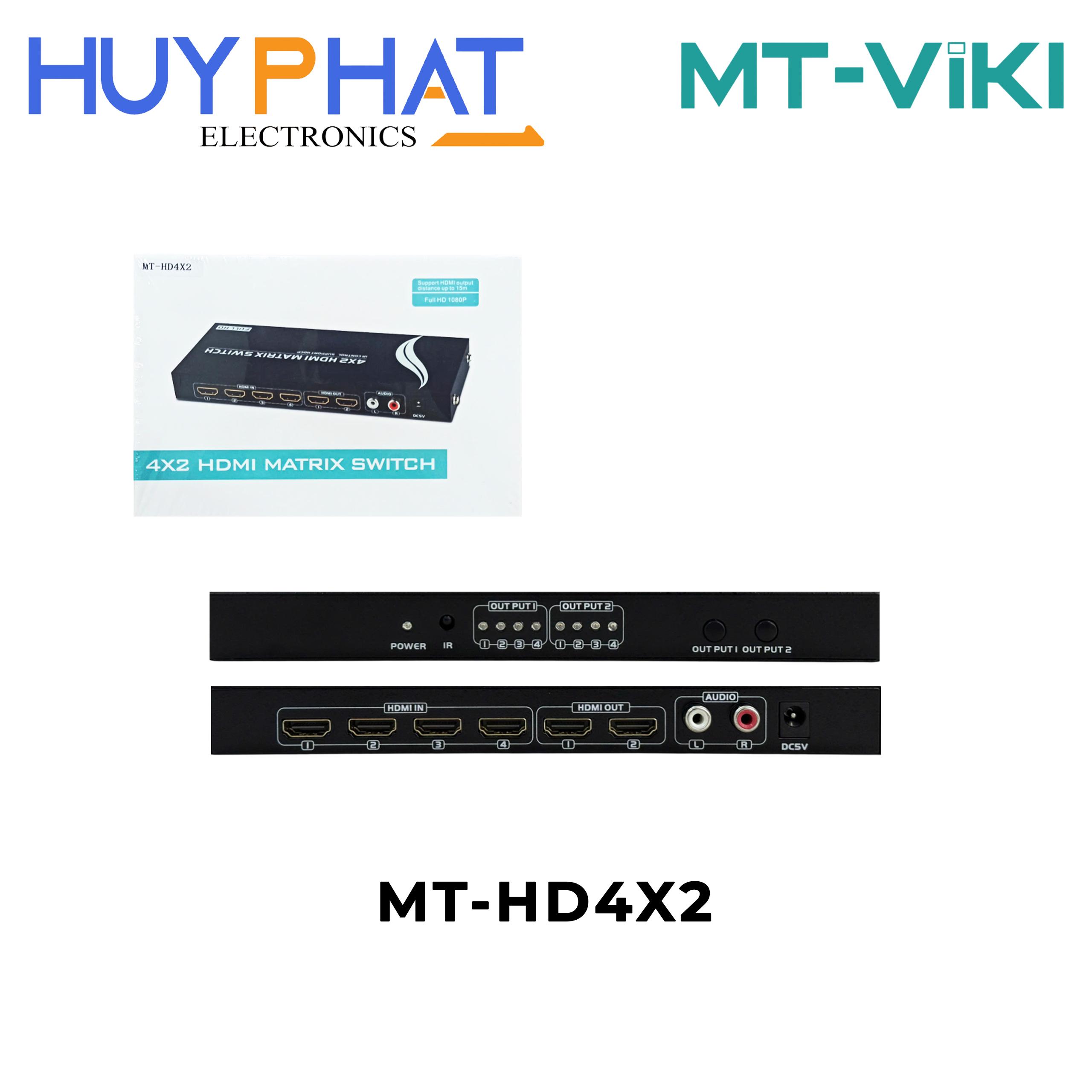 Bộ chia HDMI 4 cổng vào 2 cổng ra MT-VIKI MT-HD4X2