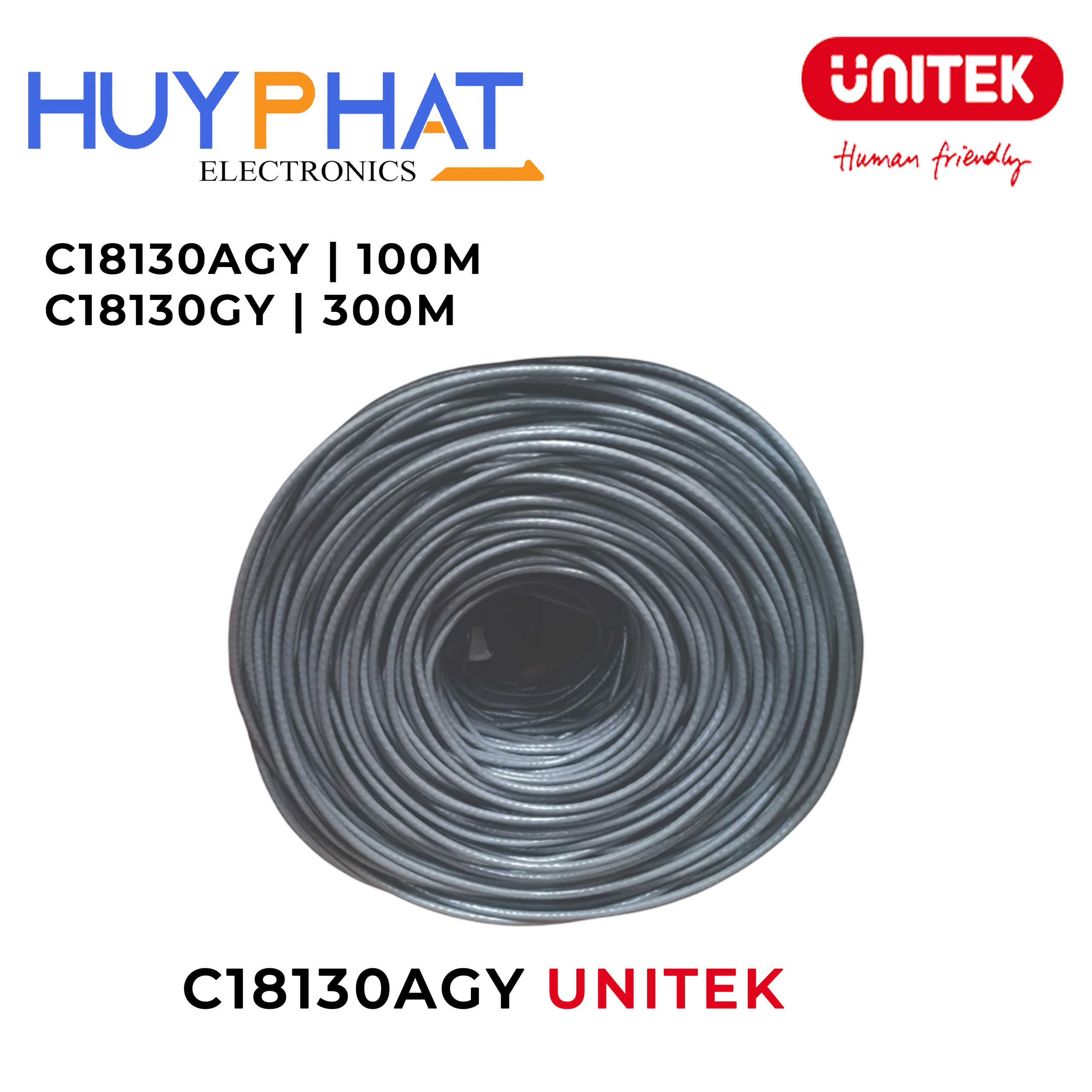 Cáp cuộn UTP CAT6 dài 305M UNITEK C18130AGY
