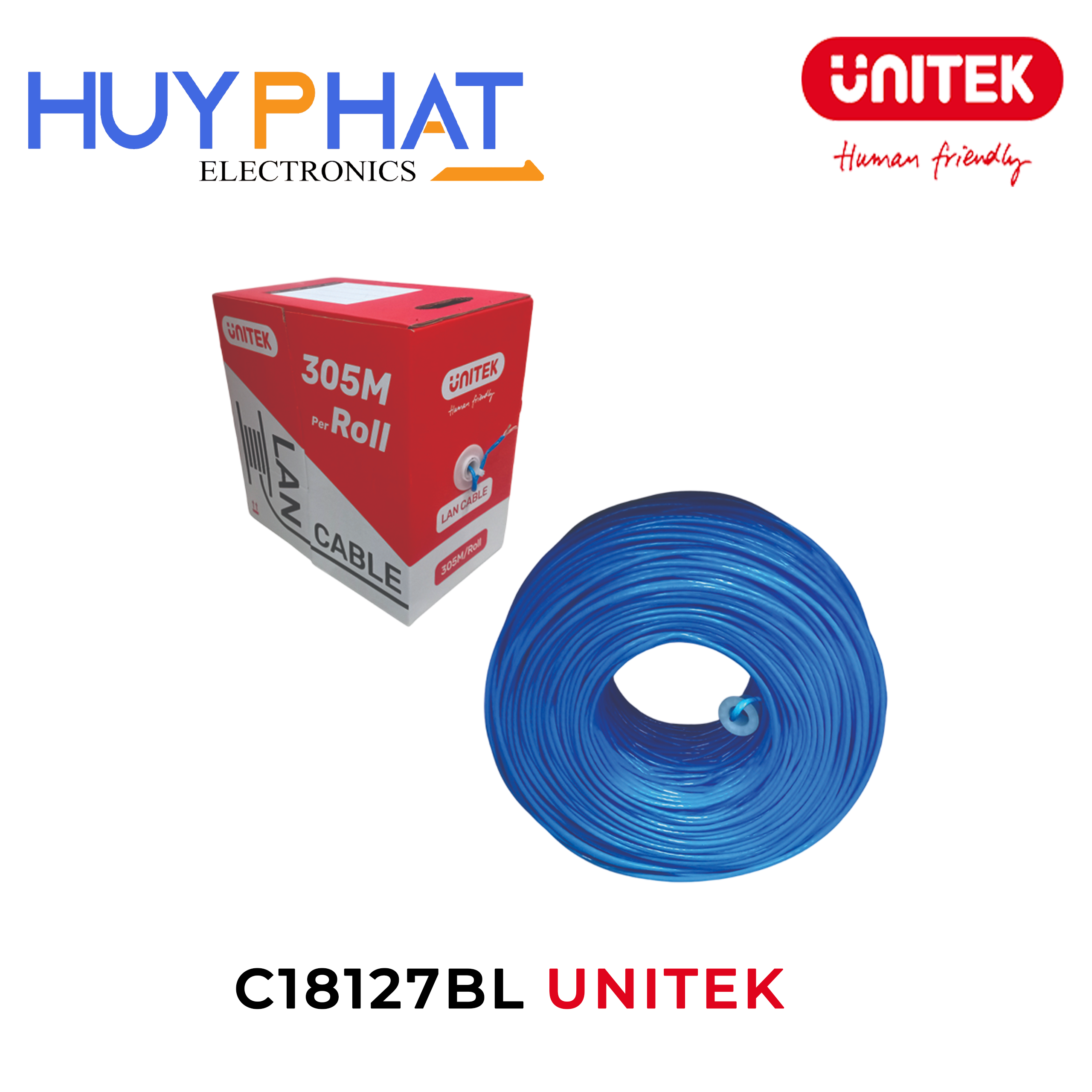Cáp cuộn UTP CAT6 dài 305M UNITEK C18127BL