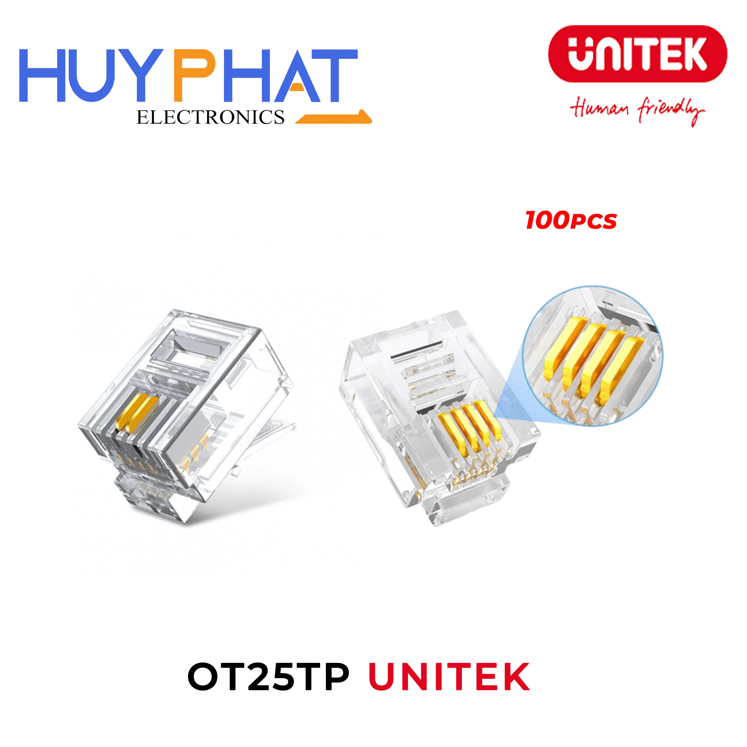 Đầu pha lê điện thoại 2line/4line UNITEK OT25TP/OT26TP