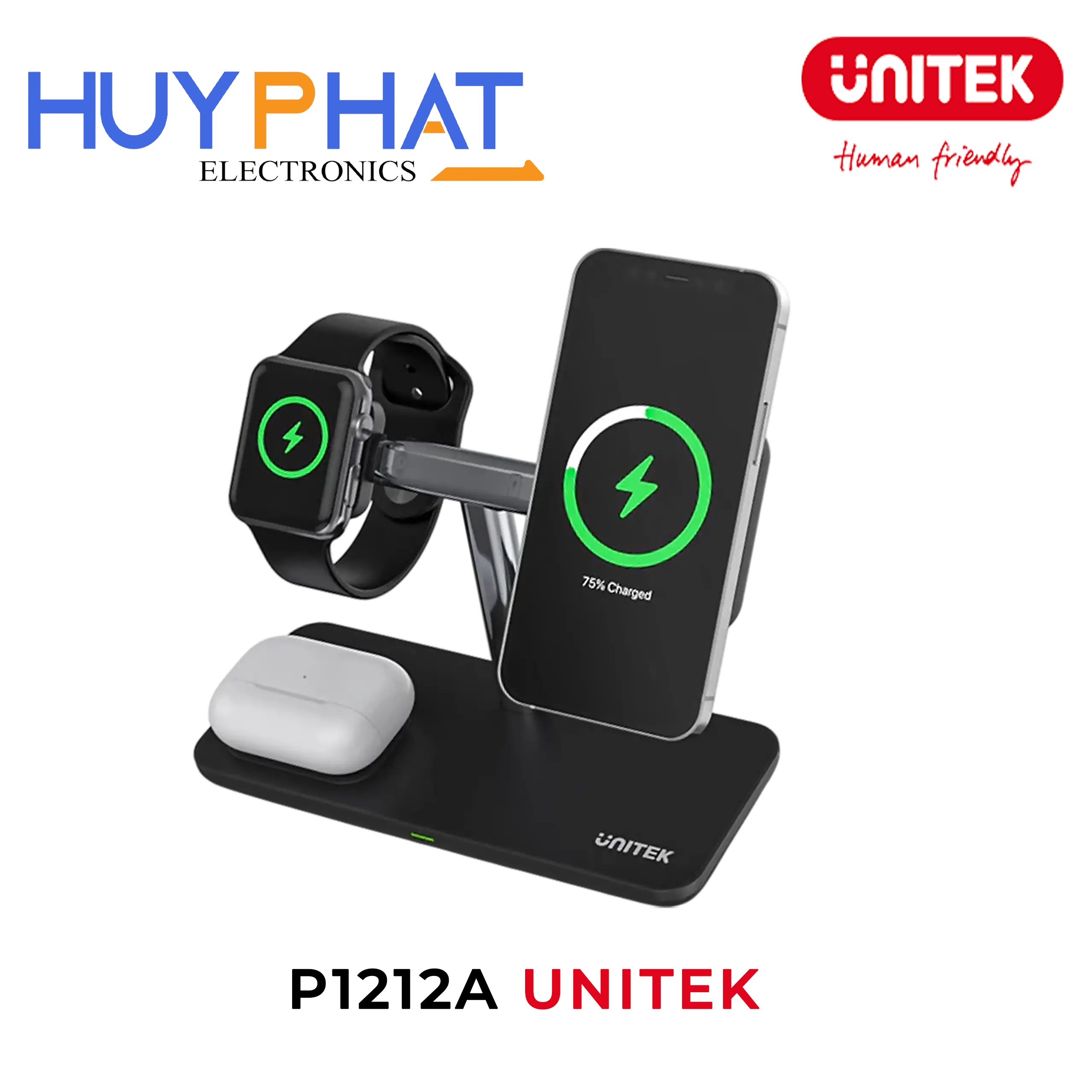 Đế sạc 3 trong 1 không dây MagMighty TRI UNITEK P1212A
