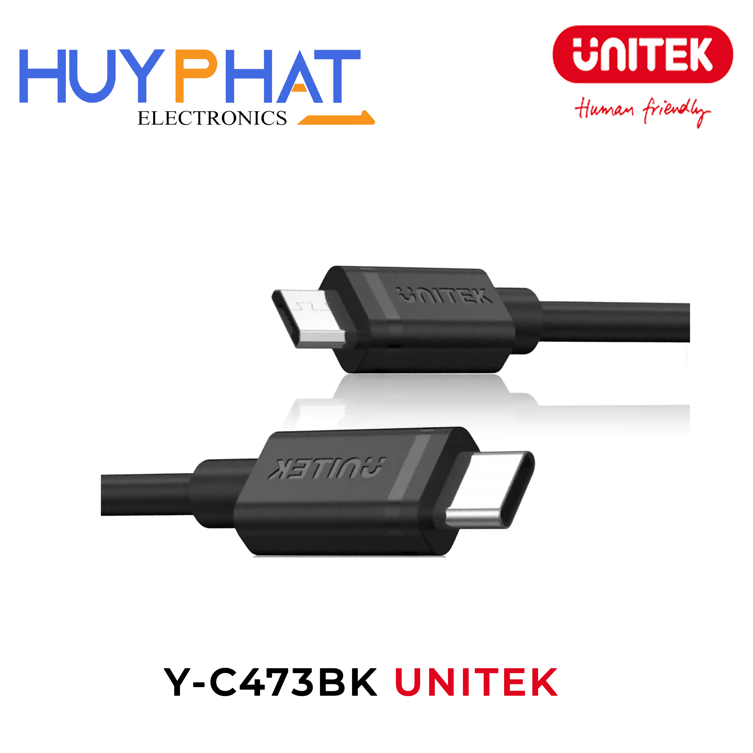 Cáp sạc Type-C -> Mirco UNITEK Y-C473BK