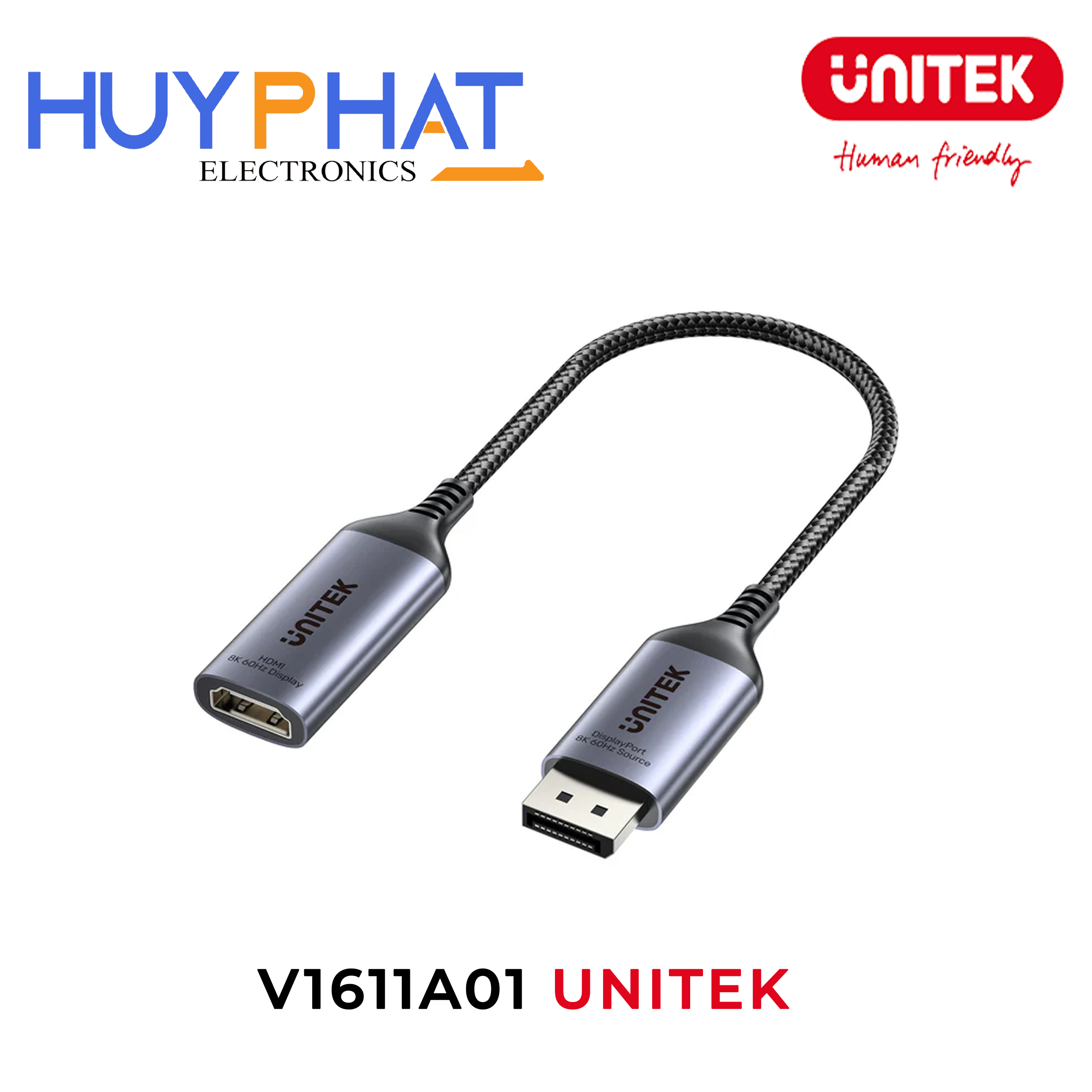 Cáp chuyển đổi DisplayPort -> HDMI 8K@60Hz UNITEK V1611A01