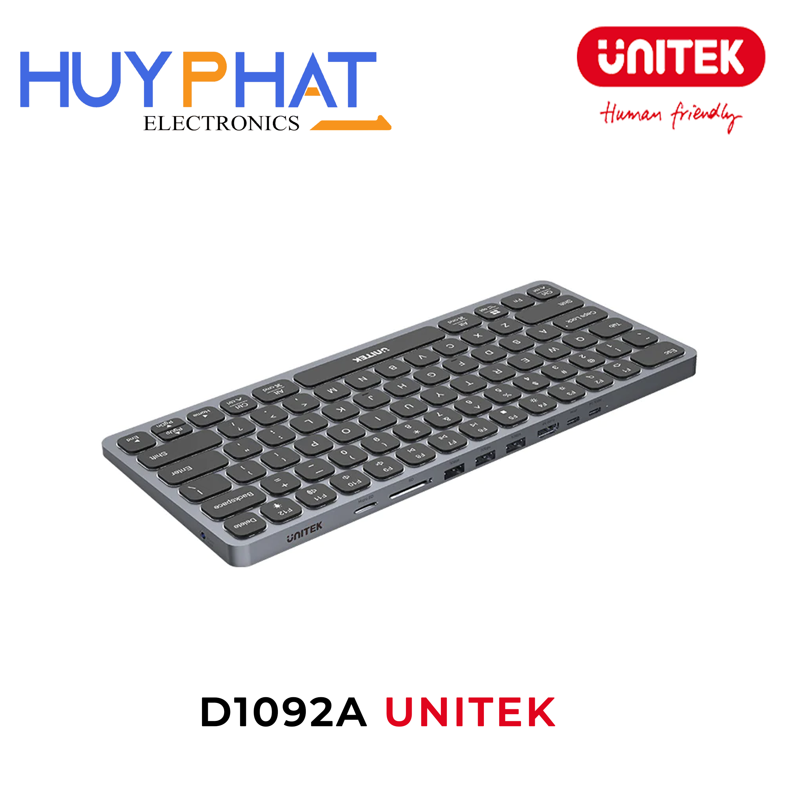 Bàn phím tích hợp hub Type-C 5 trong 1 UNITEK D1092A