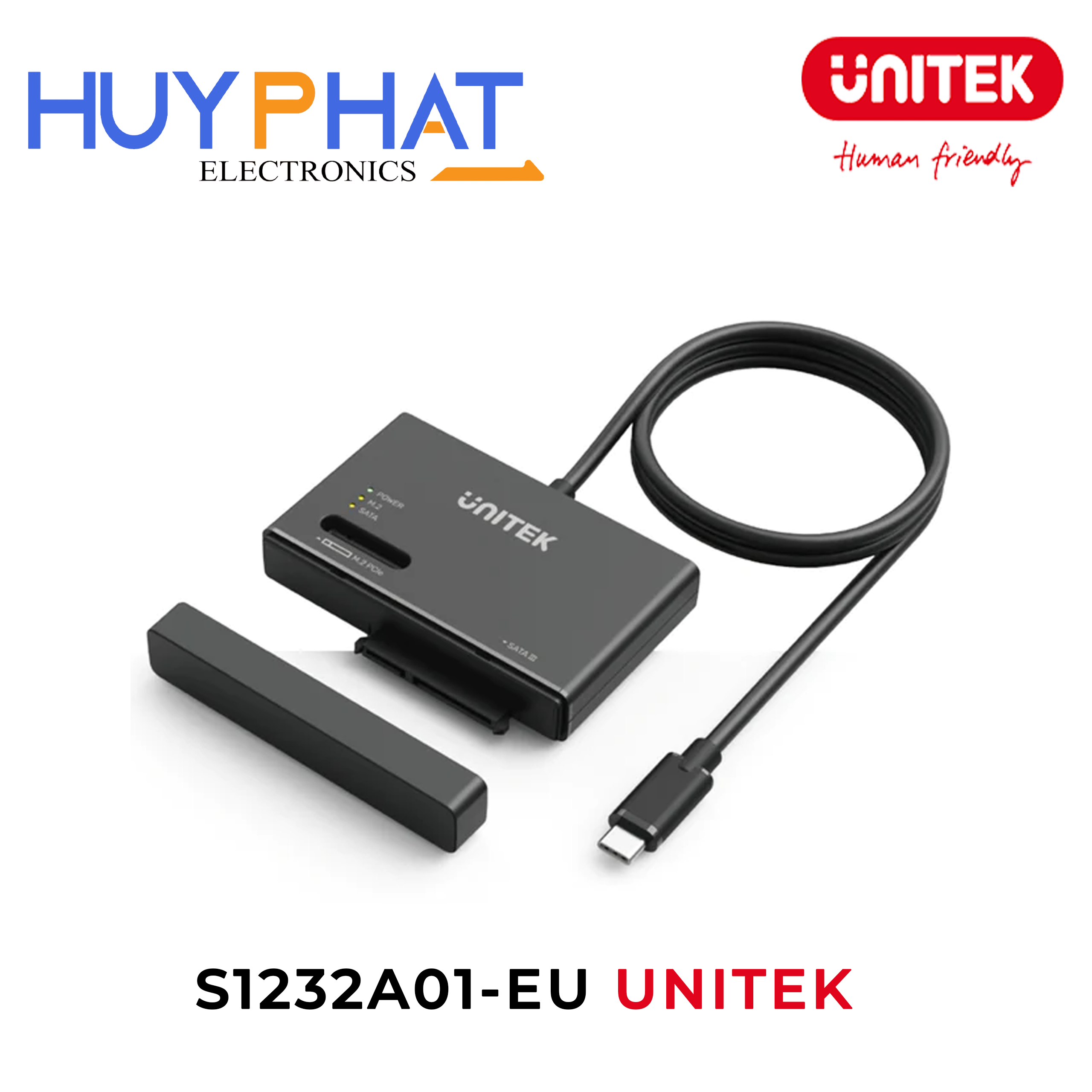 Cáp đọc ổ cứng SSD M.2 NVMe Type-C UNITEK S1232A01-EU