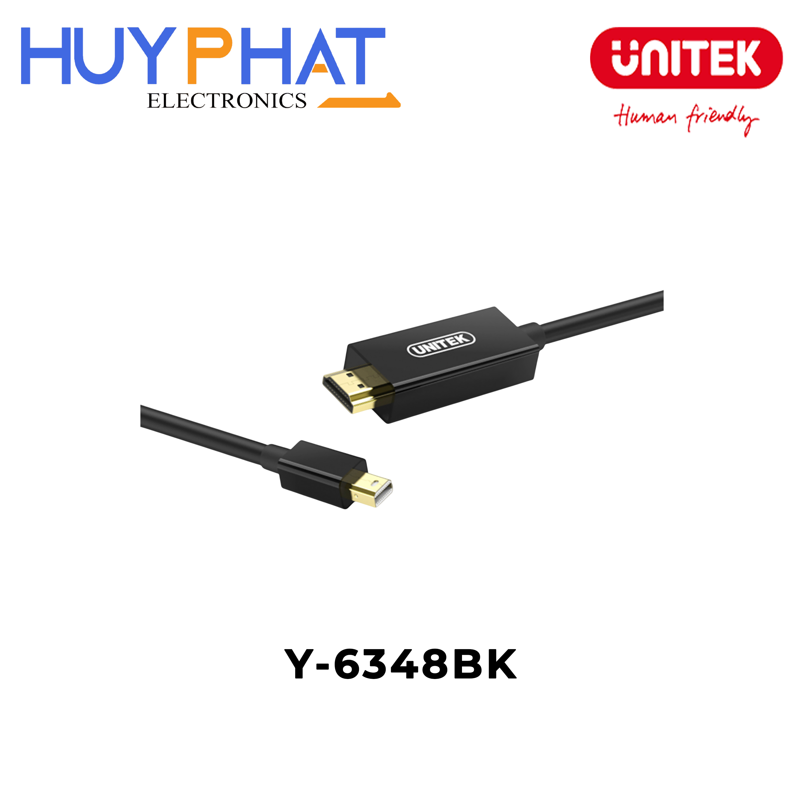 Cáp MINI DP -> HDMI 1080p@60Hz UNITEK Y-6348BK