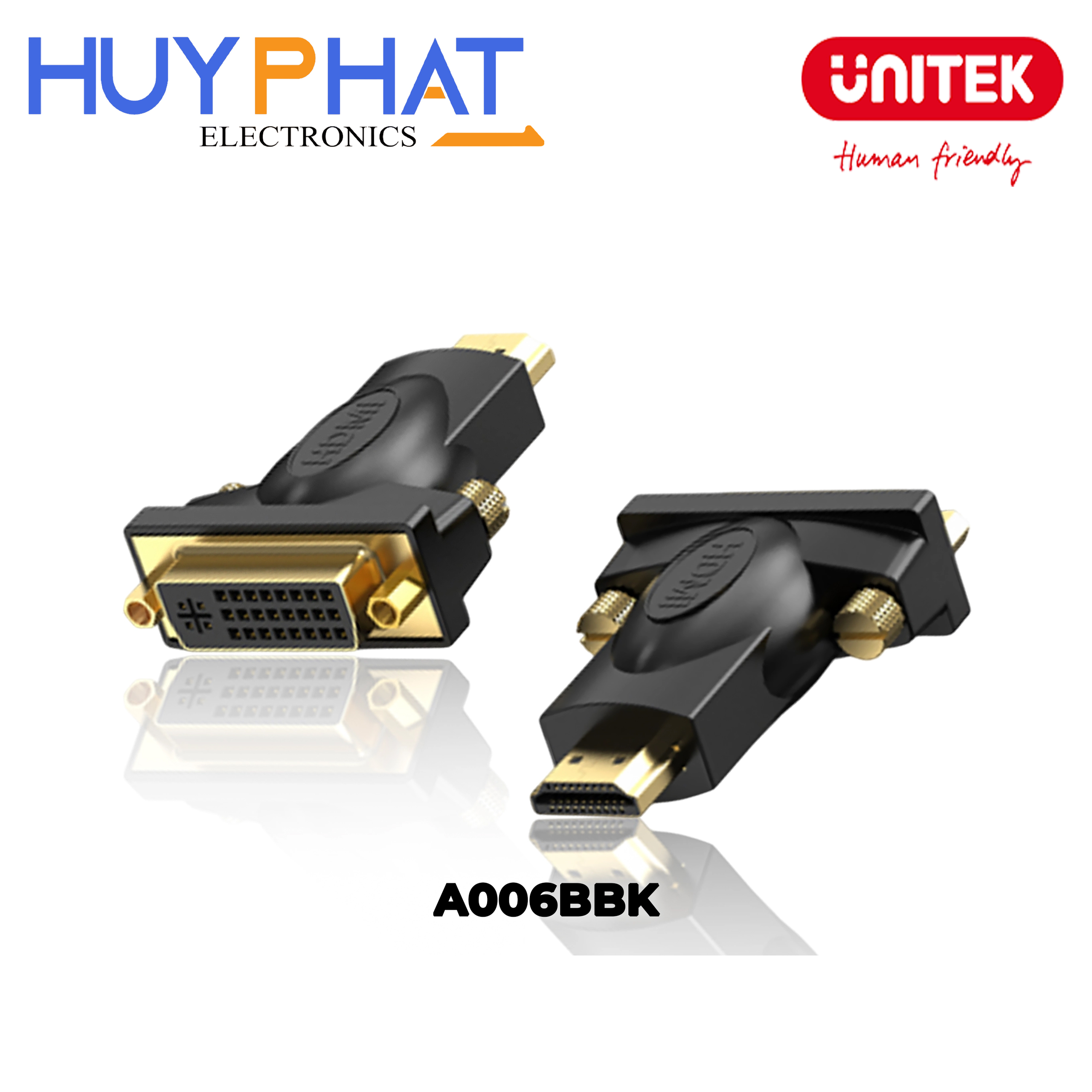 Đầu chuyển đổi HDMI -> DVI 1080P@60Hz UNITEK A006BBK