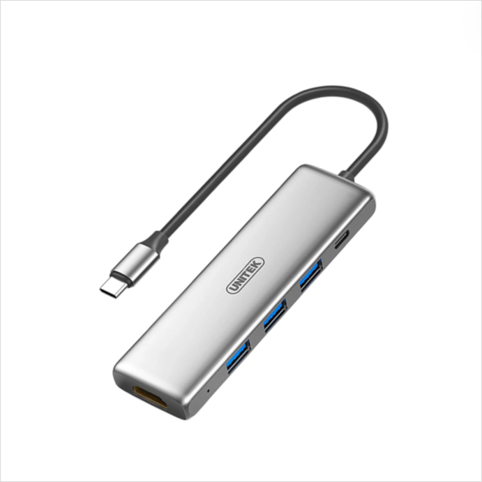 Hub chia Type-C → 3USB 3.0 + HDMI + PD 100W UNITEK H104F