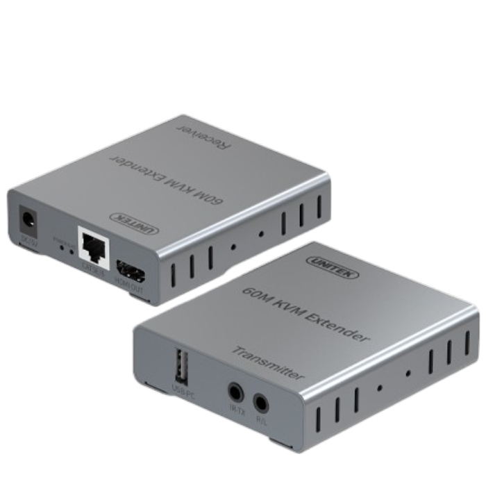 Bộ nối dài HDMI KVM 1080p@60Hz → LAN Ethernet tối đa 60M UNITEK V1701A